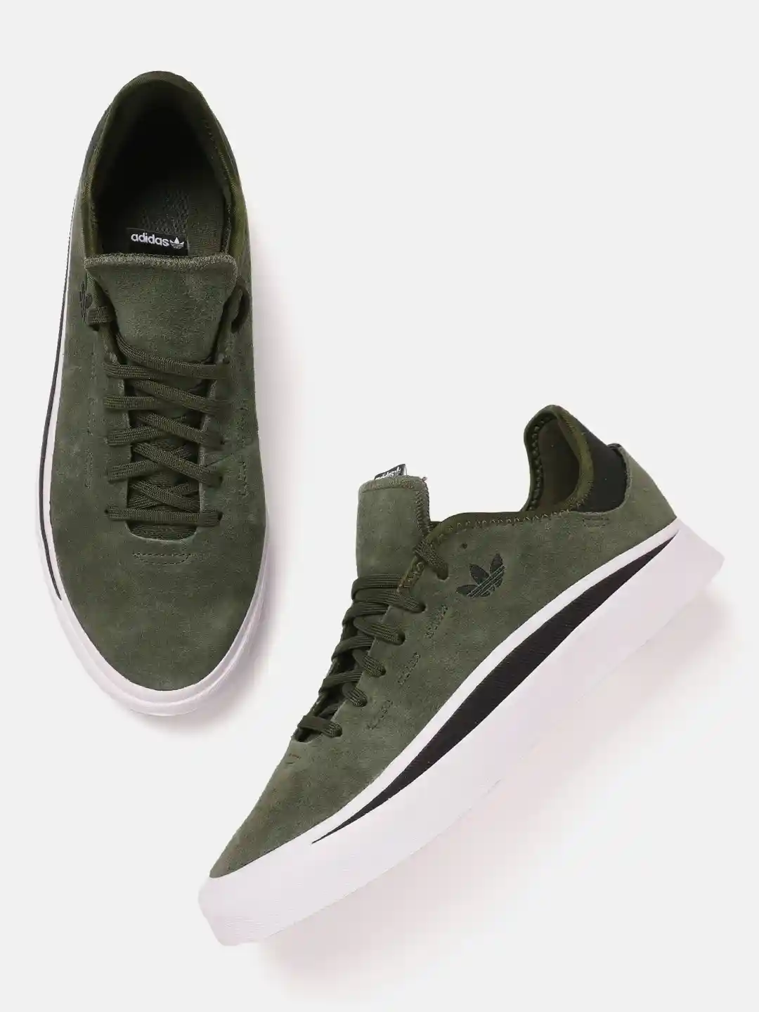 ADIDAS Originals Unisex Olive Green Solid Leather Sabalo Sneakers
