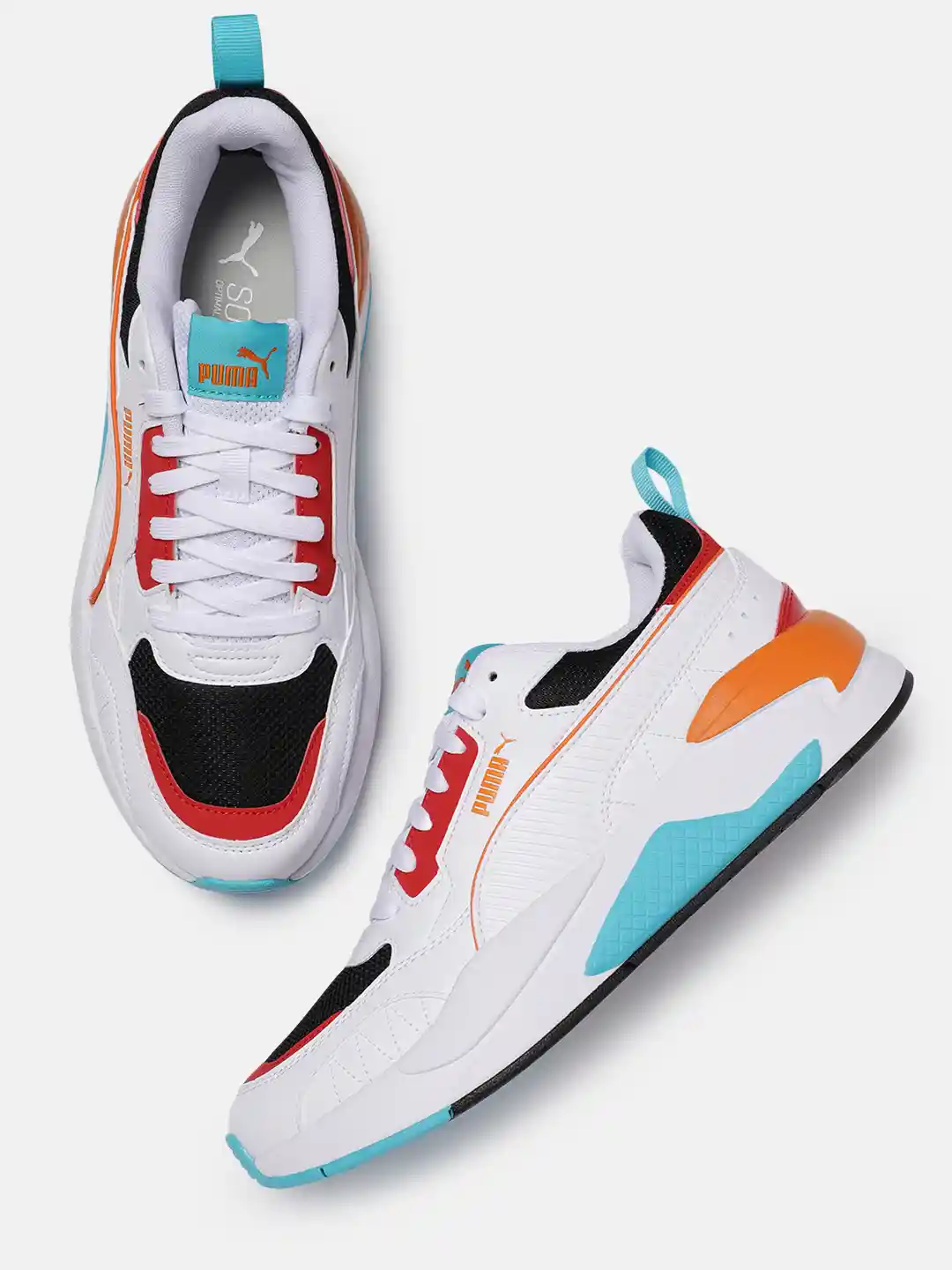 New123 Buy Puma Unisex White X-Ray 2 Square Colourblocked Sneakers