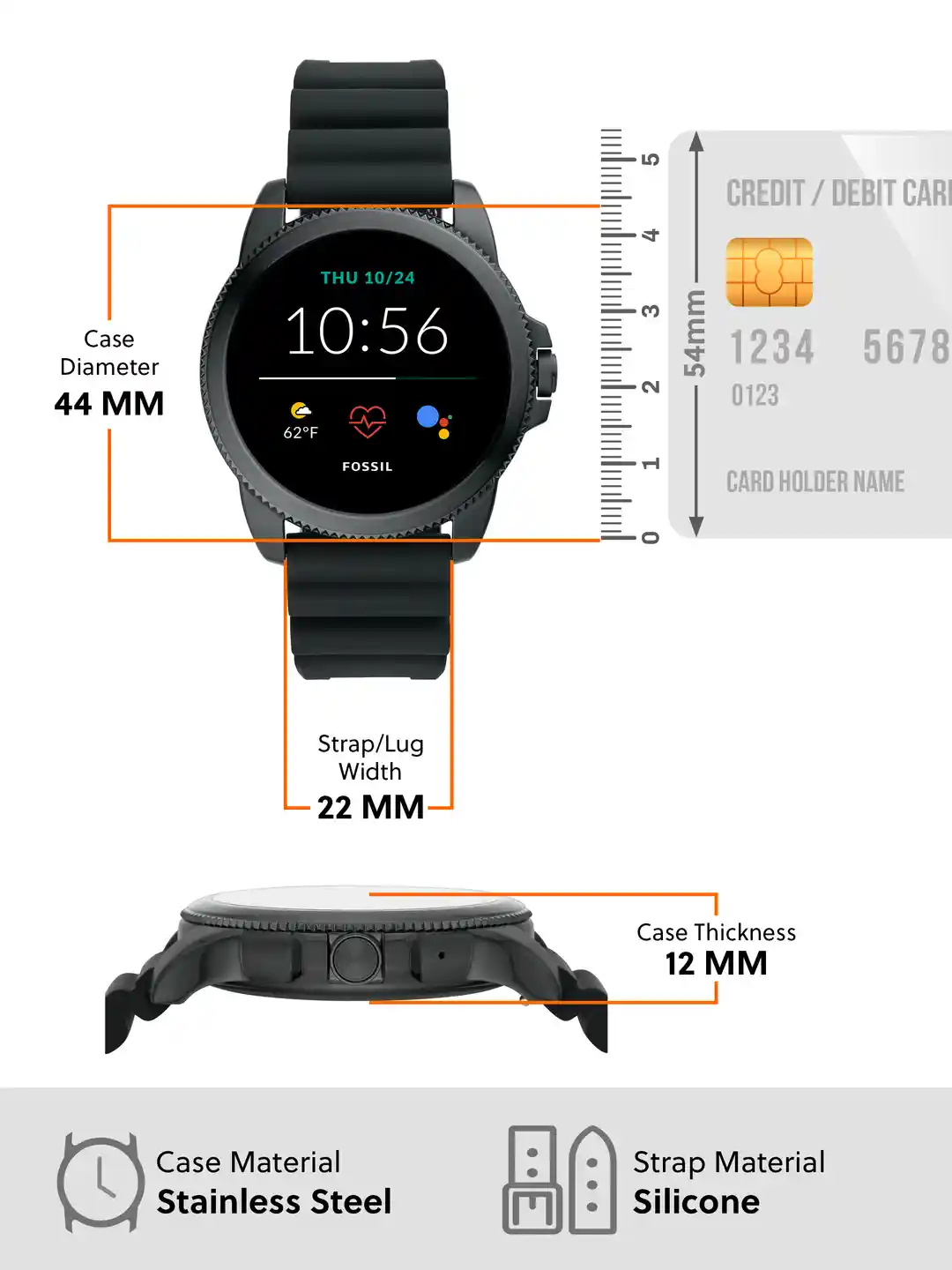 Fossil Watch Fossil Gen Black Silicone Fossil Smartwatch 4g Fossil