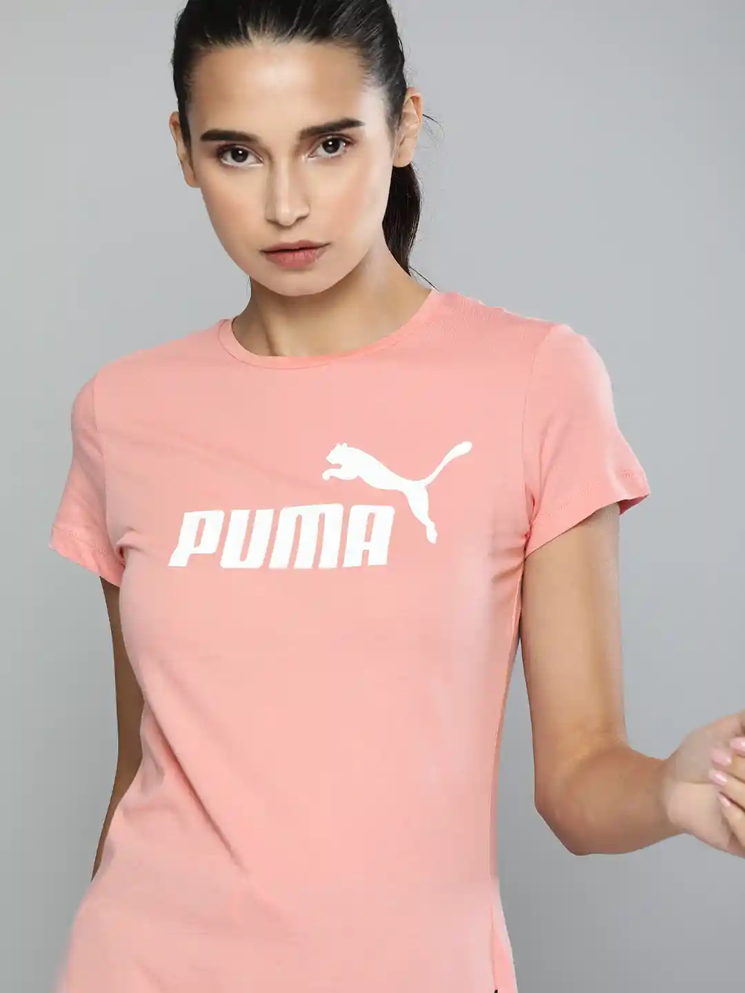 Pink Ladies Puma Shirts PUMA Essentials Small Logo Women's Tee Pink