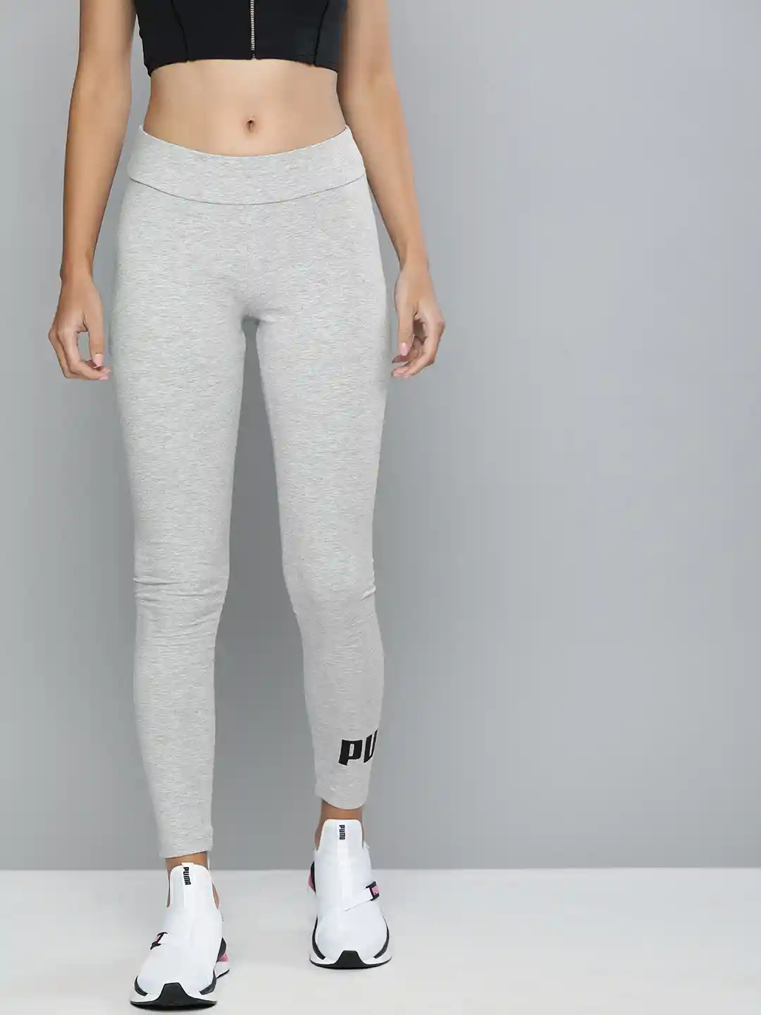 Buy Puma Women Grey Solid ESS Logo Tights - Tights for Women 13510540 |  Myntra