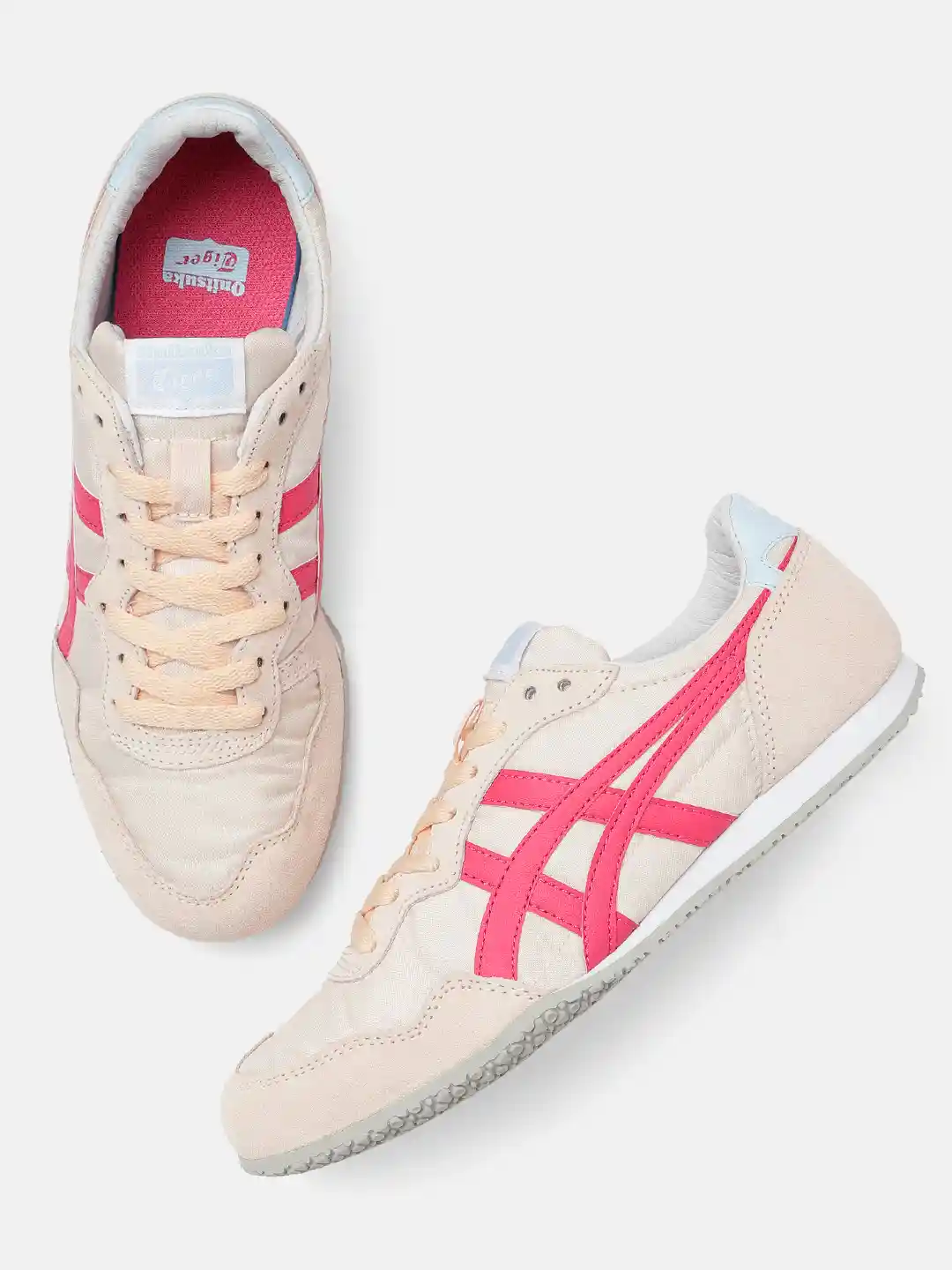 Buy Onitsuka Tiger Women Beige Pink Sneakers Serrano Casual