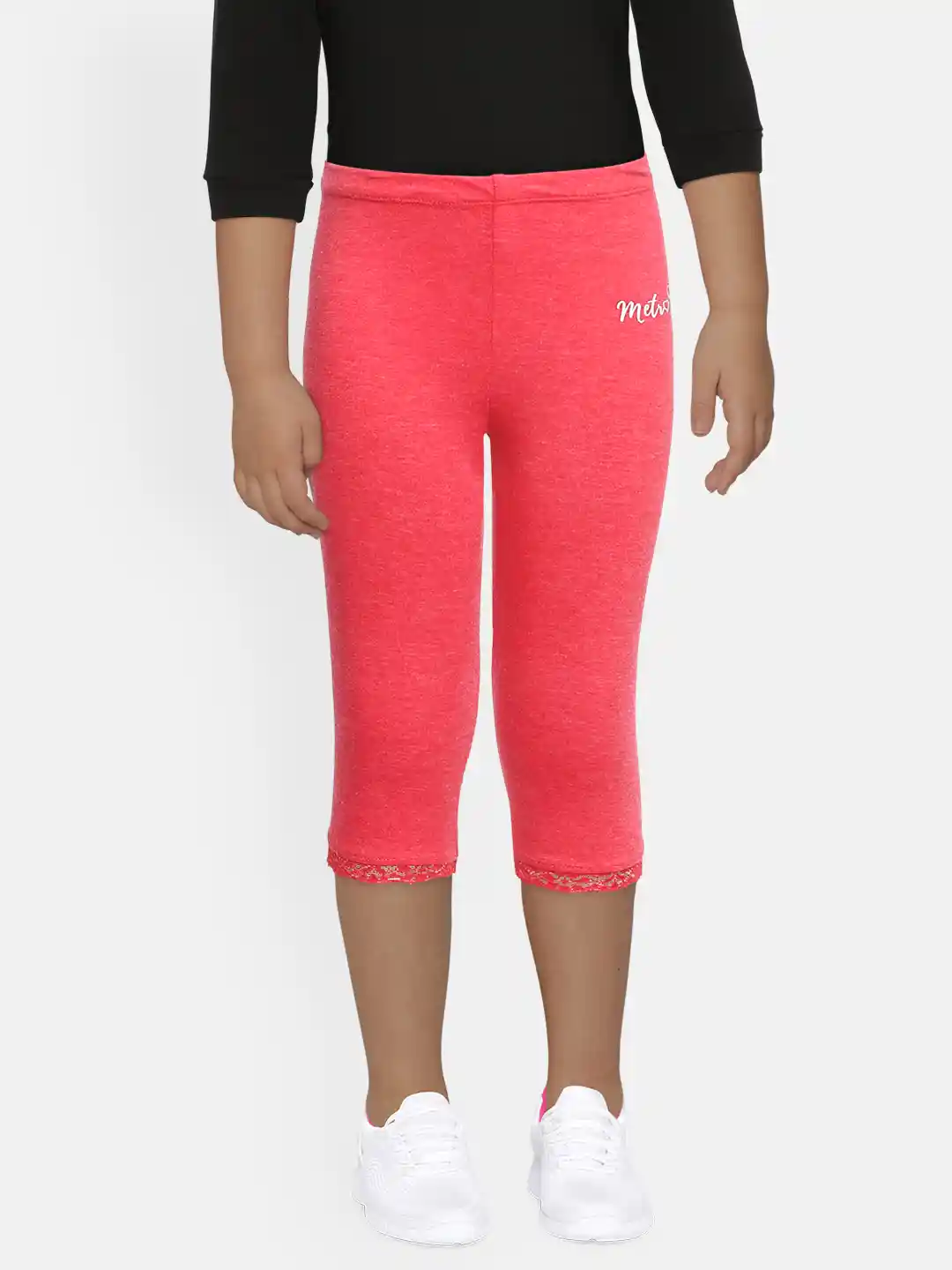 Buy METRO KIDS COMPANY Girls Red Solid Leggings Leggings for
