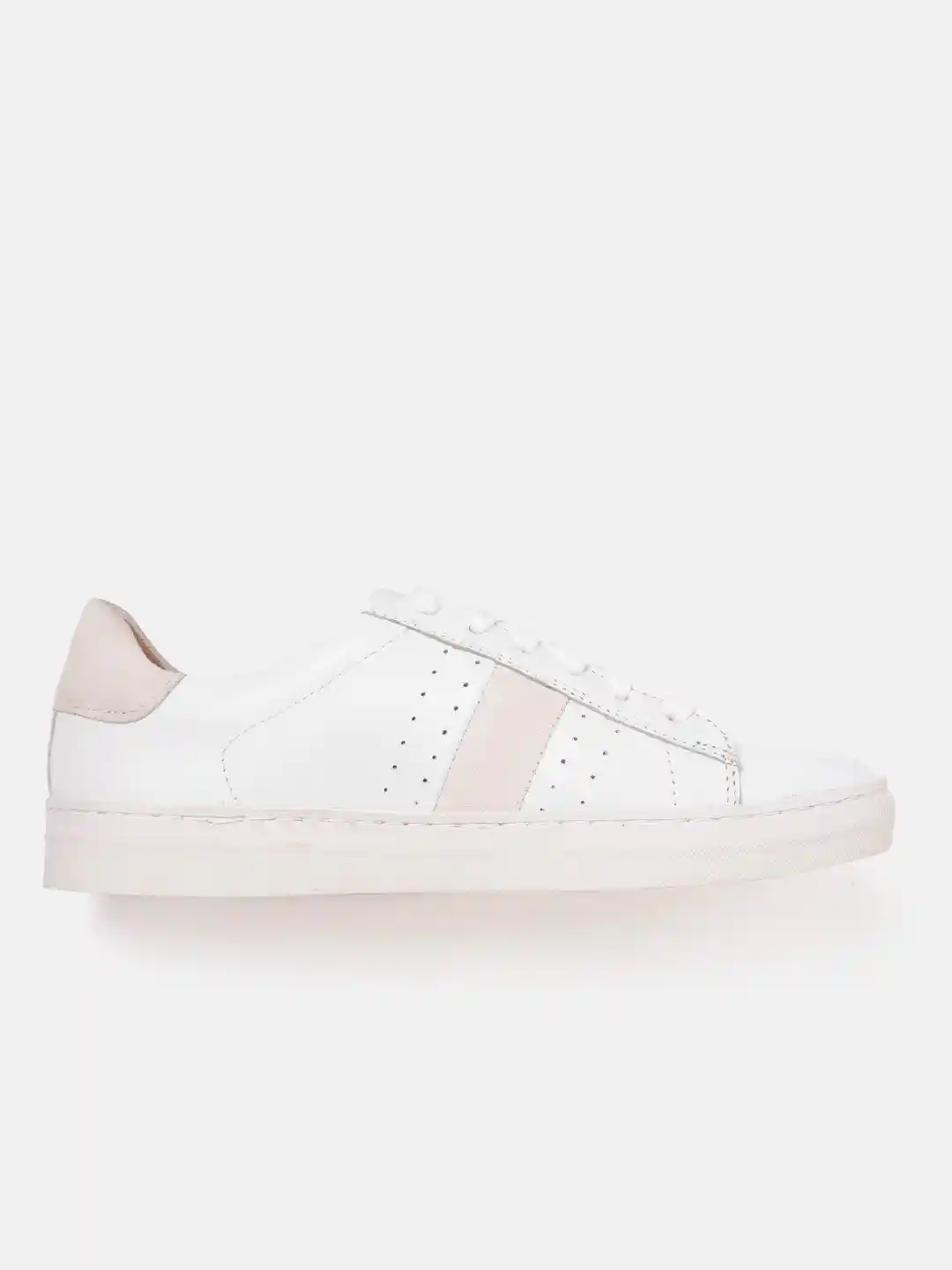 Buy Marks Spencer Women White Beige Leather Perforated