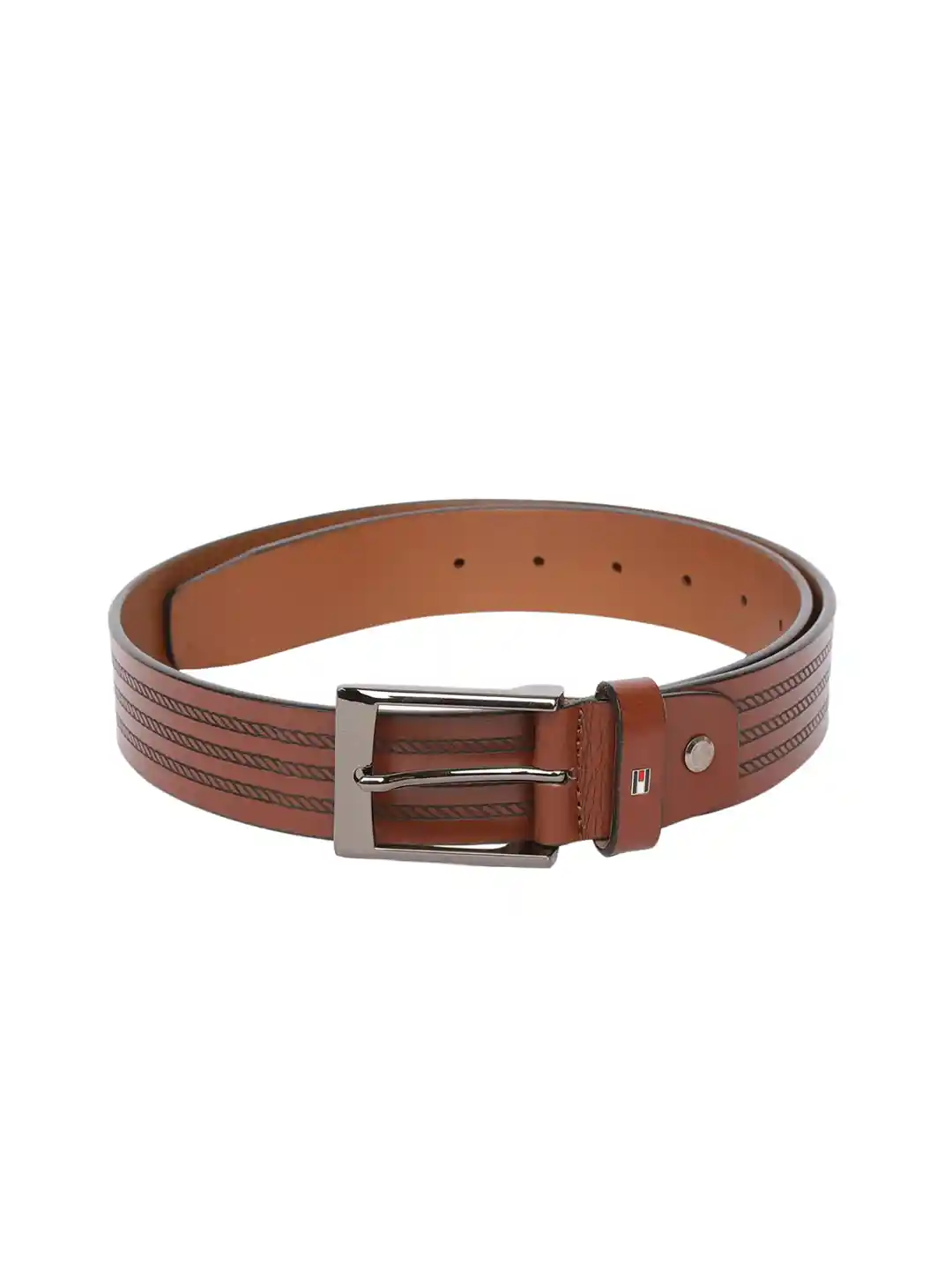 Buy Tommy Hilfiger Men Brown Textured Leather Belt Belts for Men