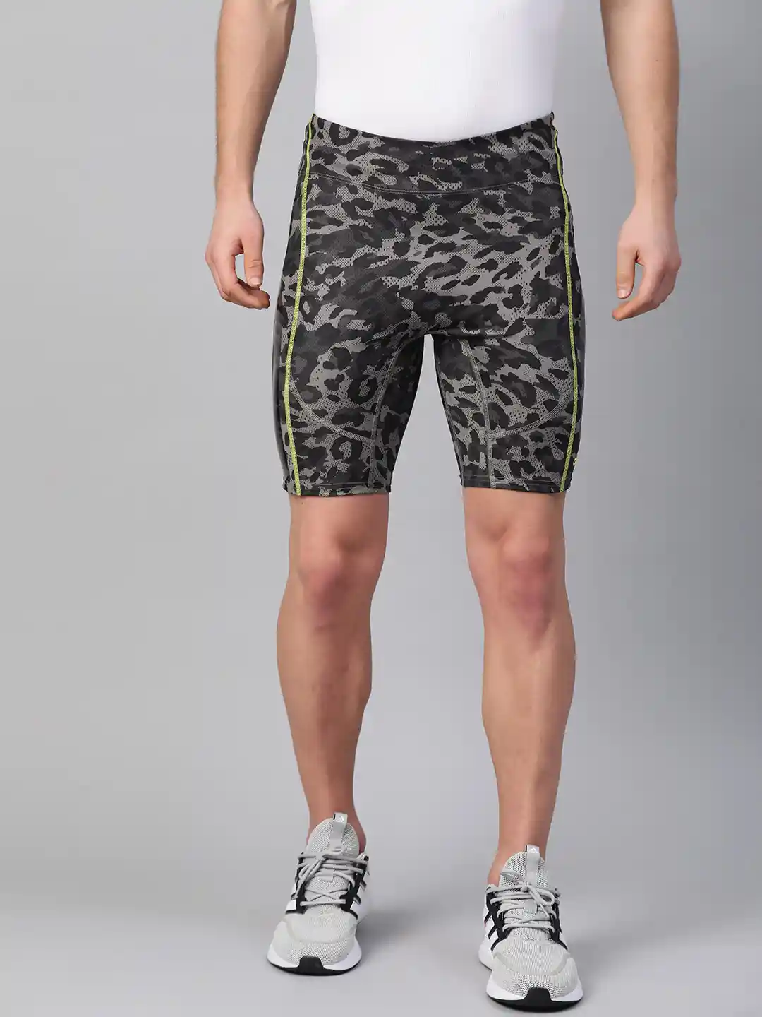 Buy ADIDAS Men Black Charcoal Grey Camouflage Print Adizero