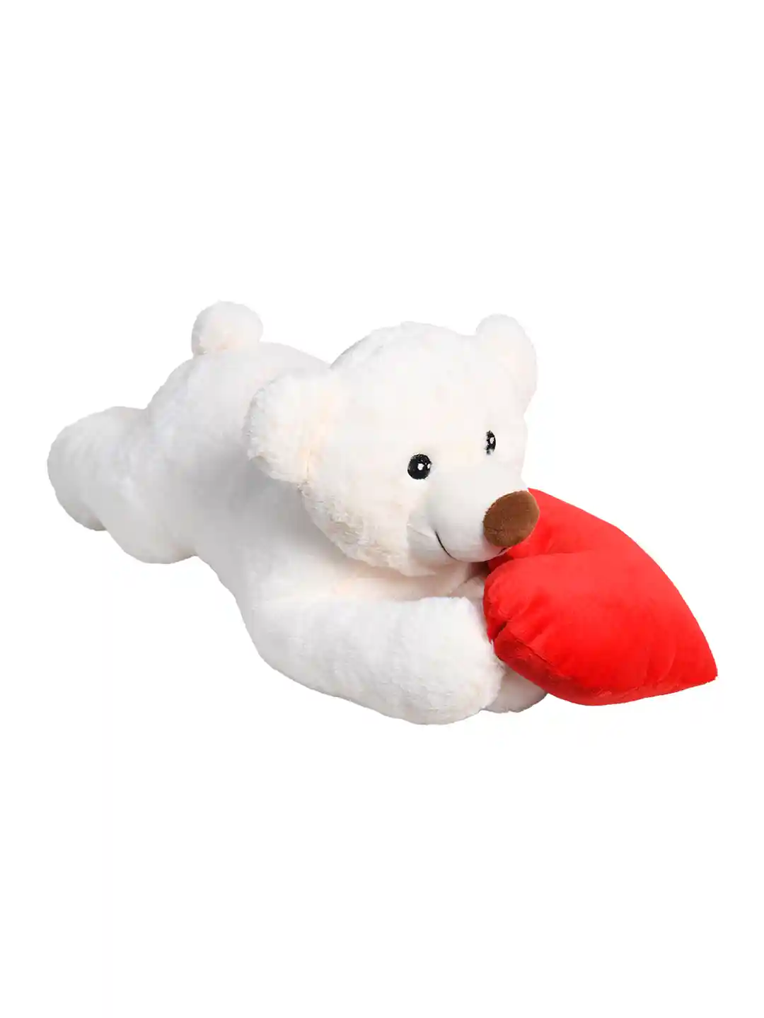 Buy Ultra Kids Cream-Coloured Red Lying Teddy Bear with Red