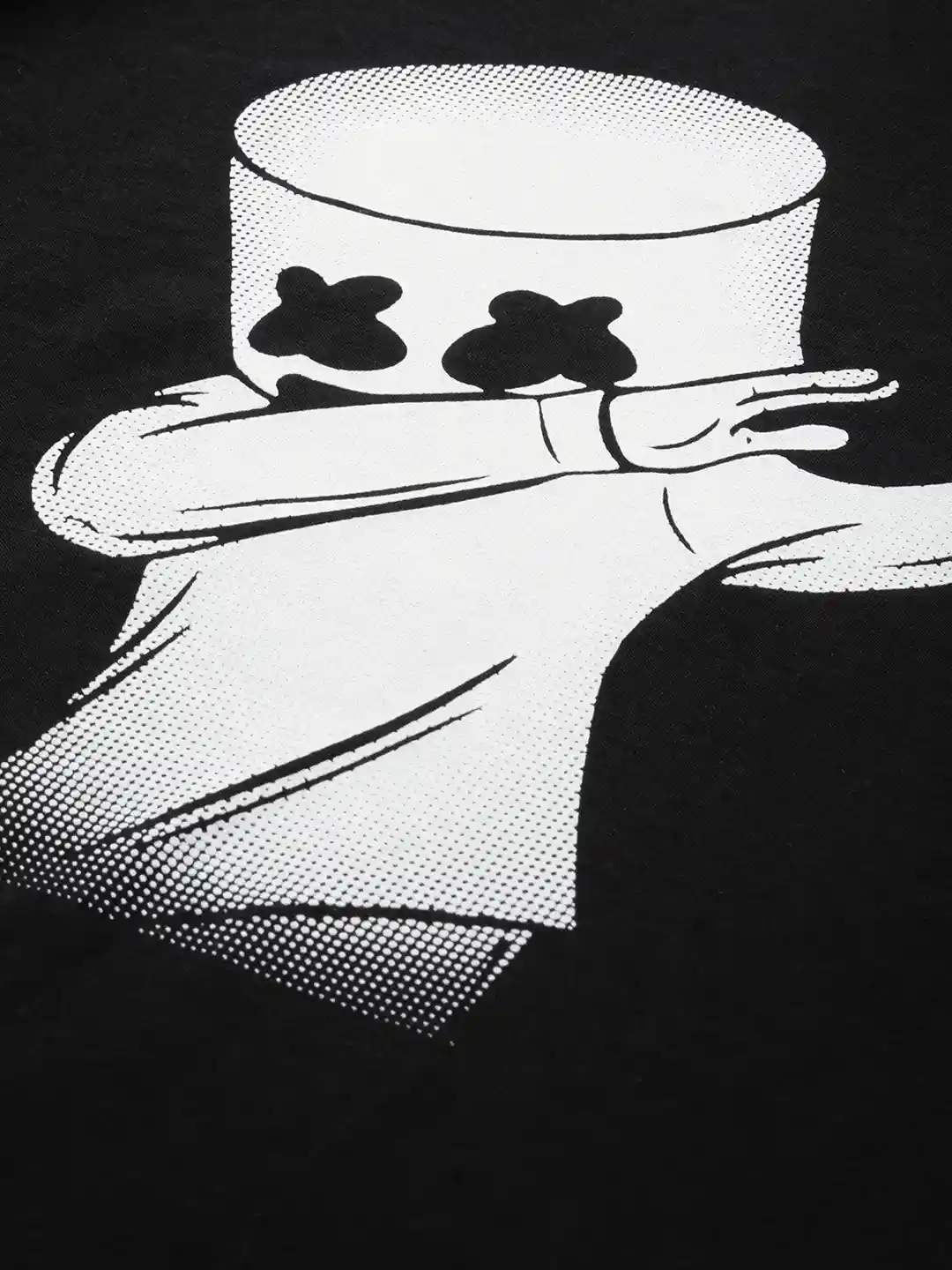 Buy Bewakoof Men Black Marshmello Printed Round Neck Pure Cotton T