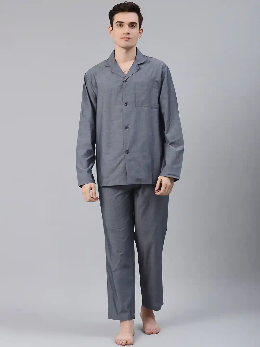 Buy Marks Spencer Men Blue Solid Night suit Night suits for