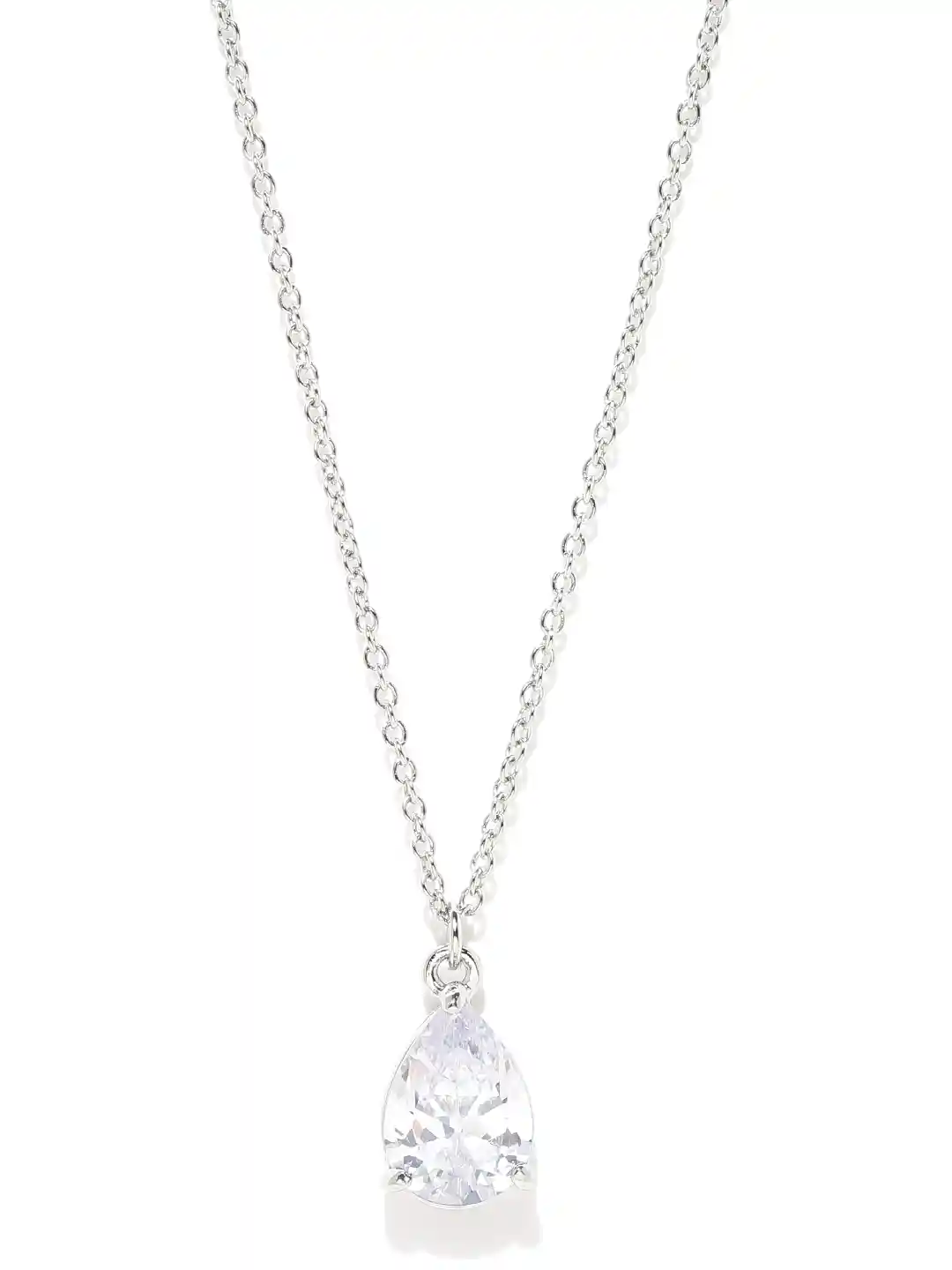 Buy FOREVER 21 Silver-Toned Stone-Studded Princess Necklace