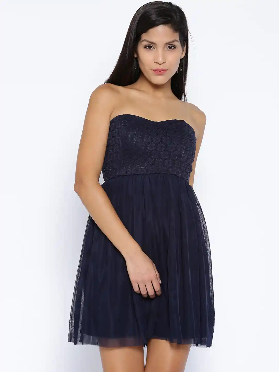 Buy ONLY Navy Fit Flare Dress Dresses for Women 1366878 Myntra