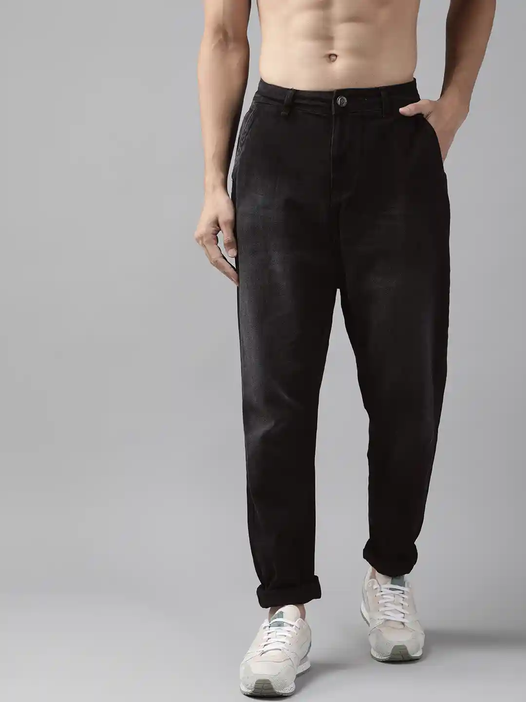 Buy The Roadster Lifestyle Co Men Black Baggy and Drop Crotch