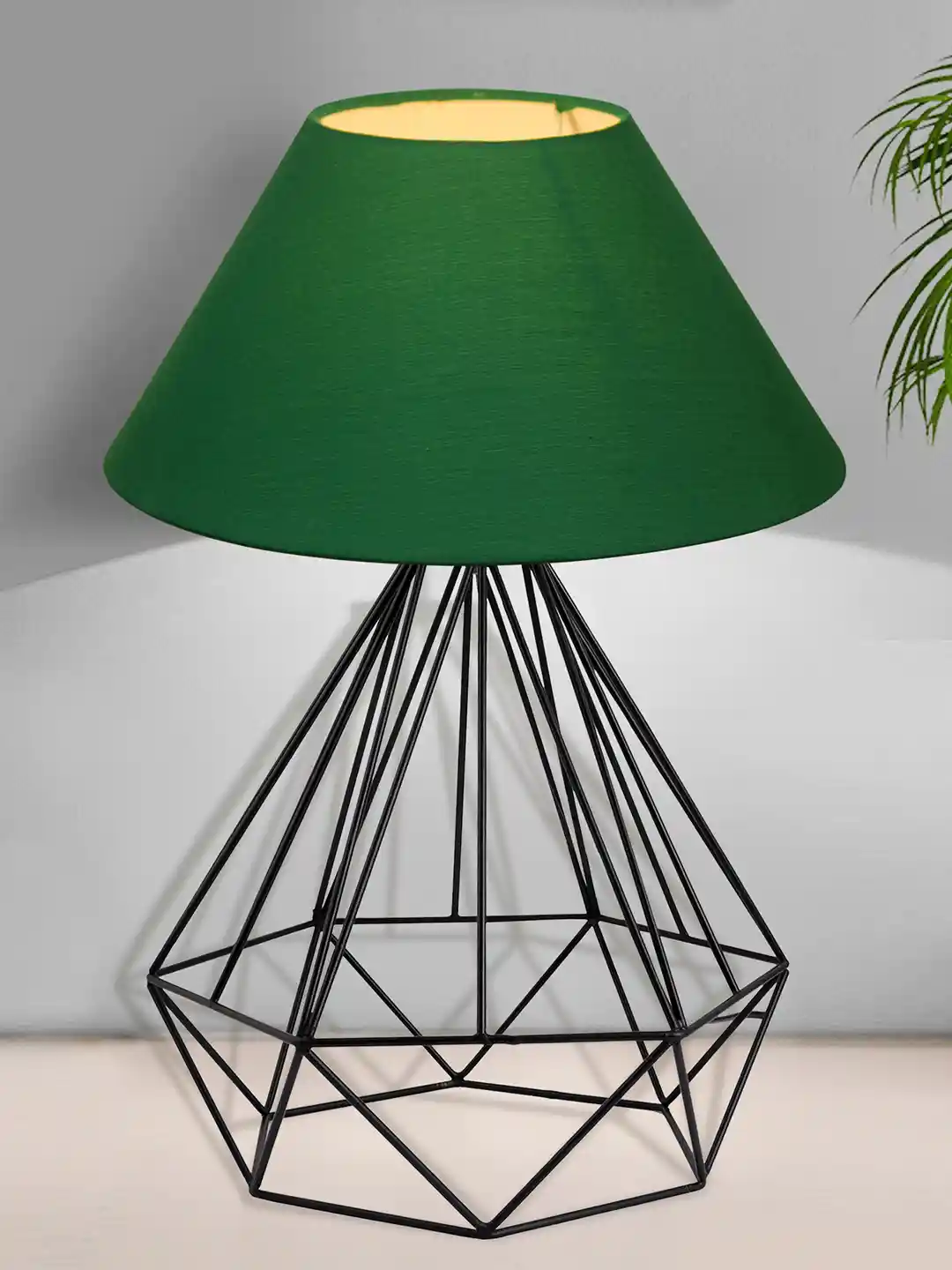 Homesake Green Black Solid Contemporary Bedside Standard Table Lamp with  Shade