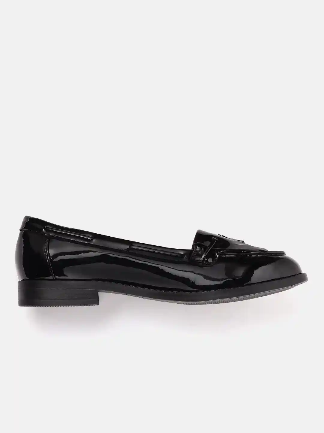 Buy Marks Spencer Women Black Solid Patent Finish Tasselled