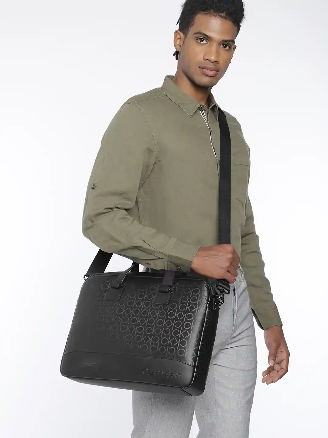 Buy Calvin Klein Men Black Printed Laptop Bag Laptop Bag for Men
