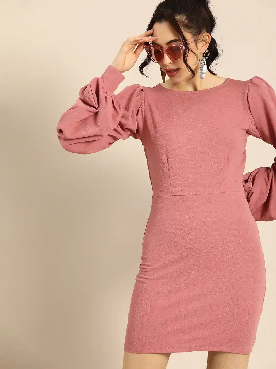 Athena Puff Sleeves Bodycon Dress