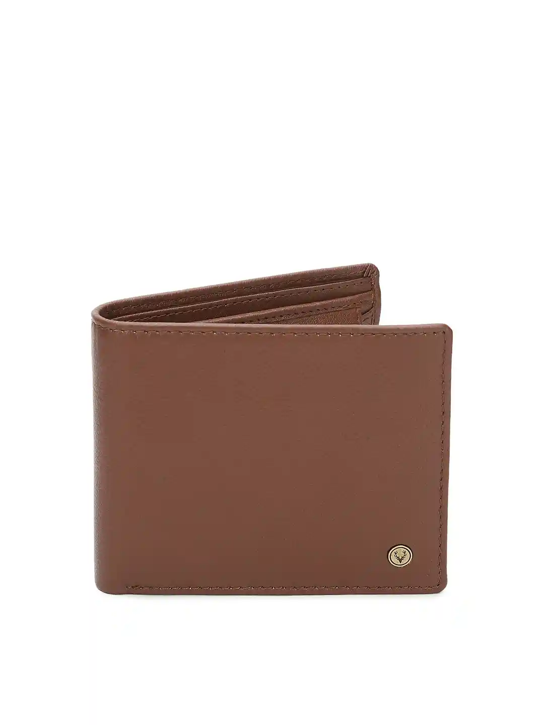 Buy Allen Solly Men Brown Solid Two Fold Leather Wallet Wallets
