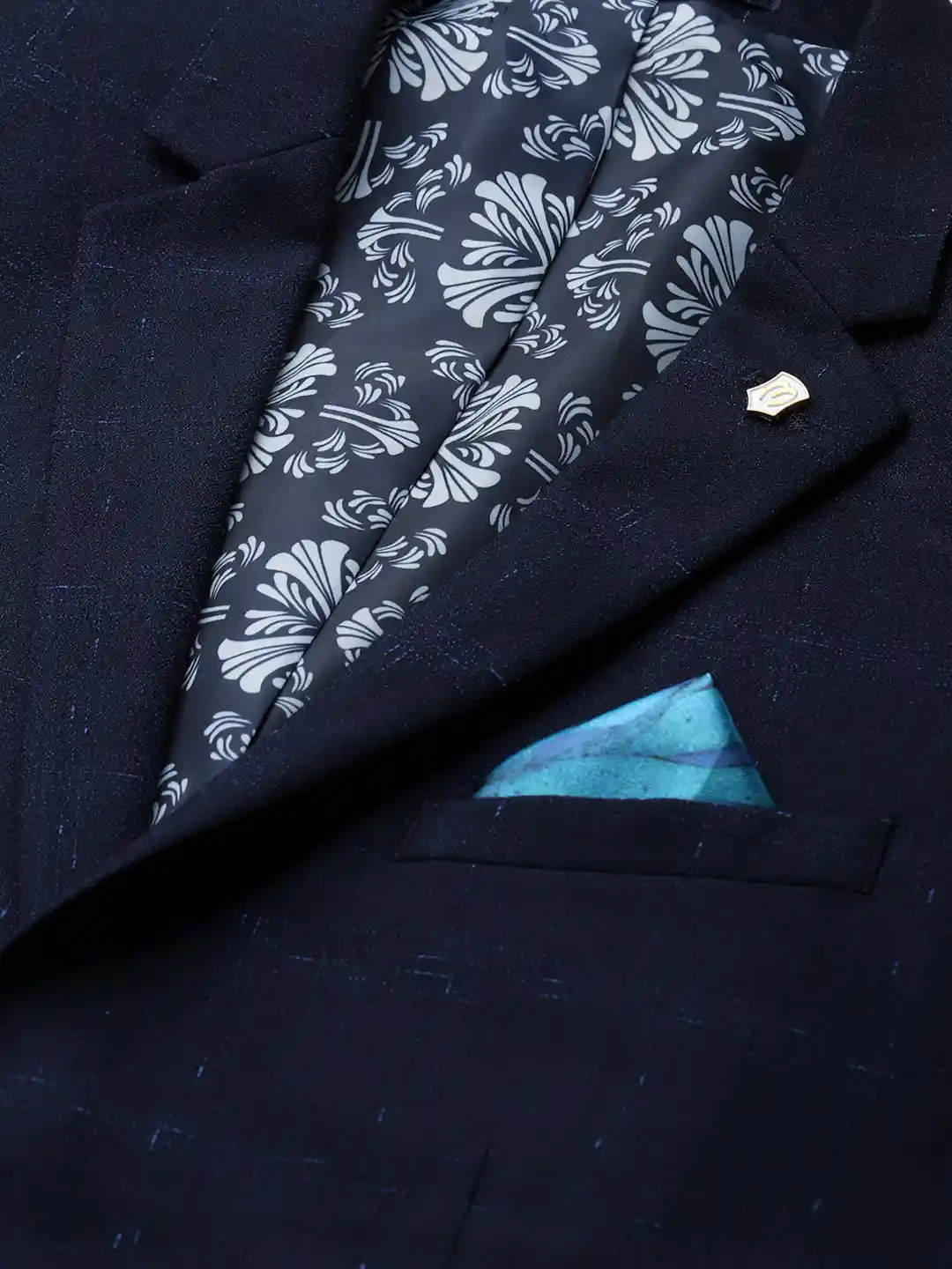 Navy Blue Manyavar Tuxedo Suit Buy Manyavar Men Navy Blue Checked