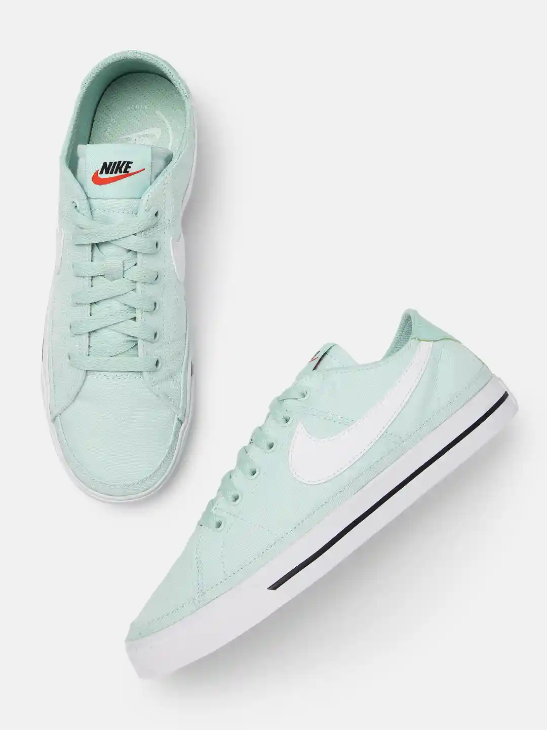 Buy Nike Women Mint Green Brand Logo Print COURT LEGACY Sneakers