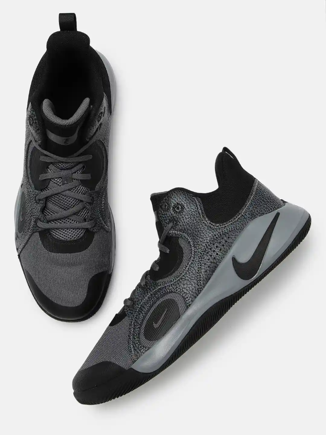 Buy Nike Unisex Grey MID Basketball Shoes Sports Shoes - Main Image
