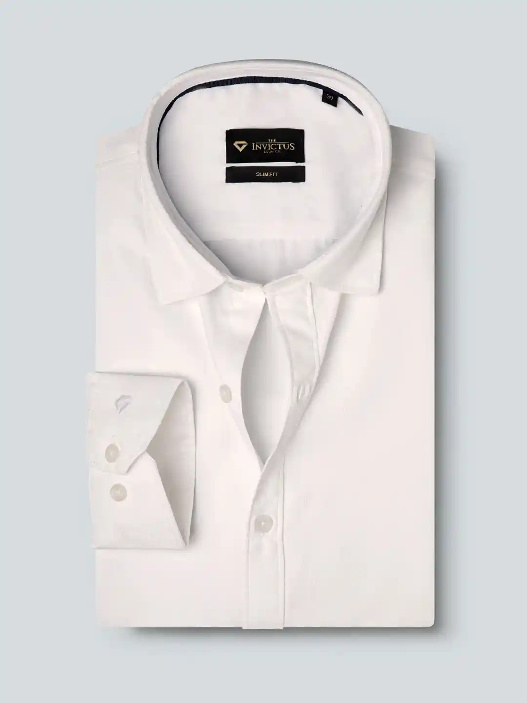 INVICTUS Men Easy Care White Self-Design Pure Cotton Sustainable Formal  Shirt