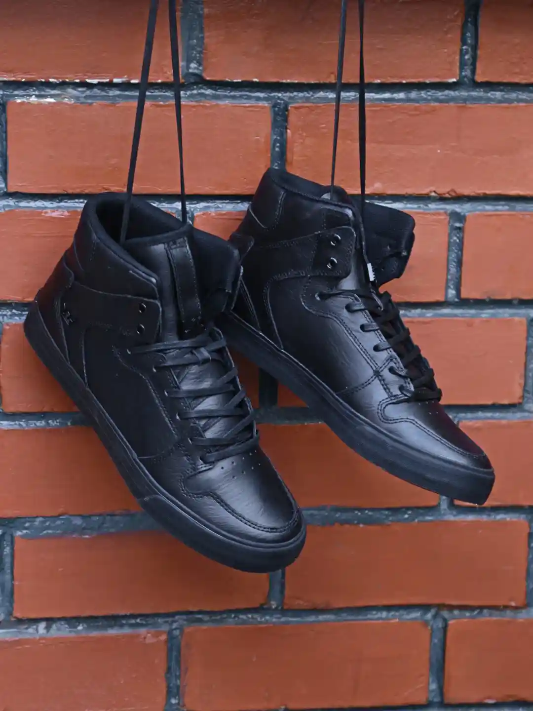 Supra Men Black Vaider Leather Sneakers