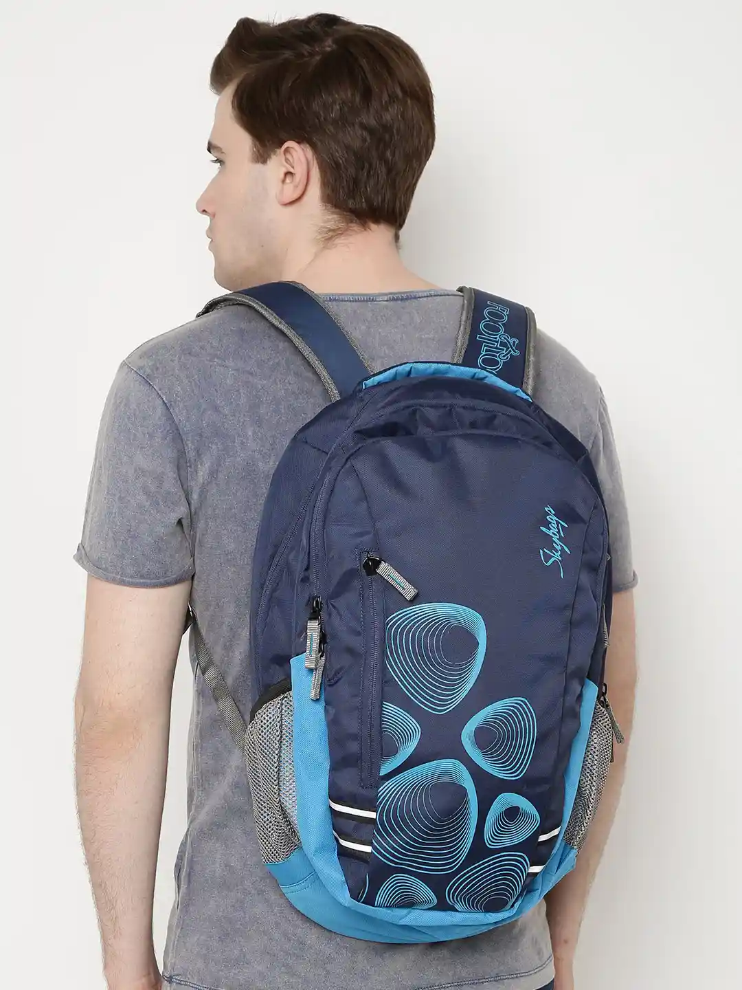 Buy Skybags Unisex Blue Printed Footloose Gizmo Laptop Backpack