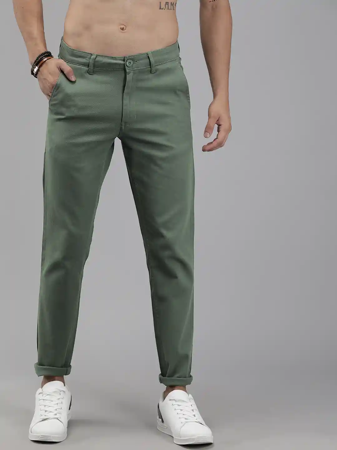 Roadster Men Green Trousers
