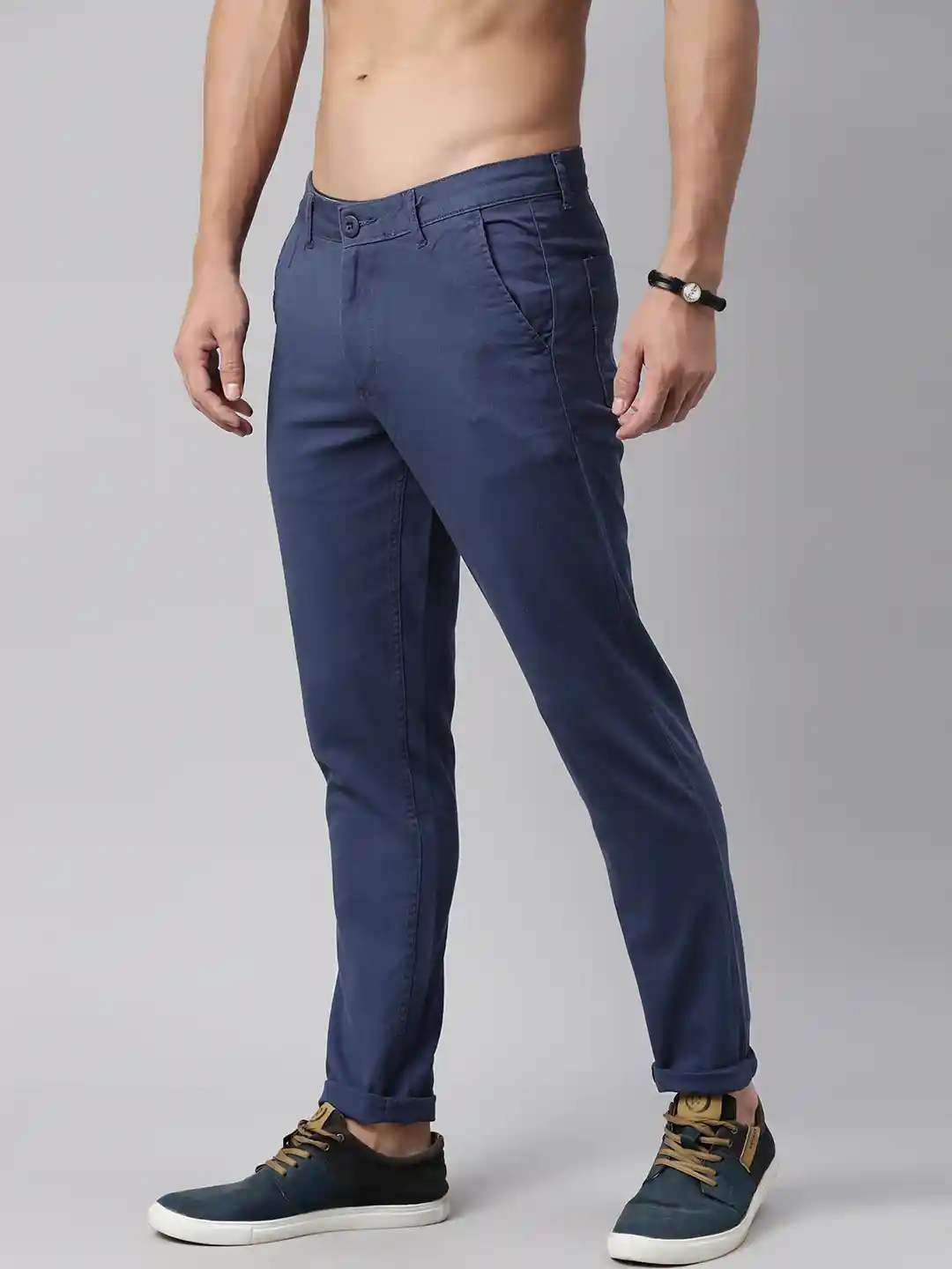 Men Trousers Blue Khaki Trousers MANCREW Formal Pants For Men