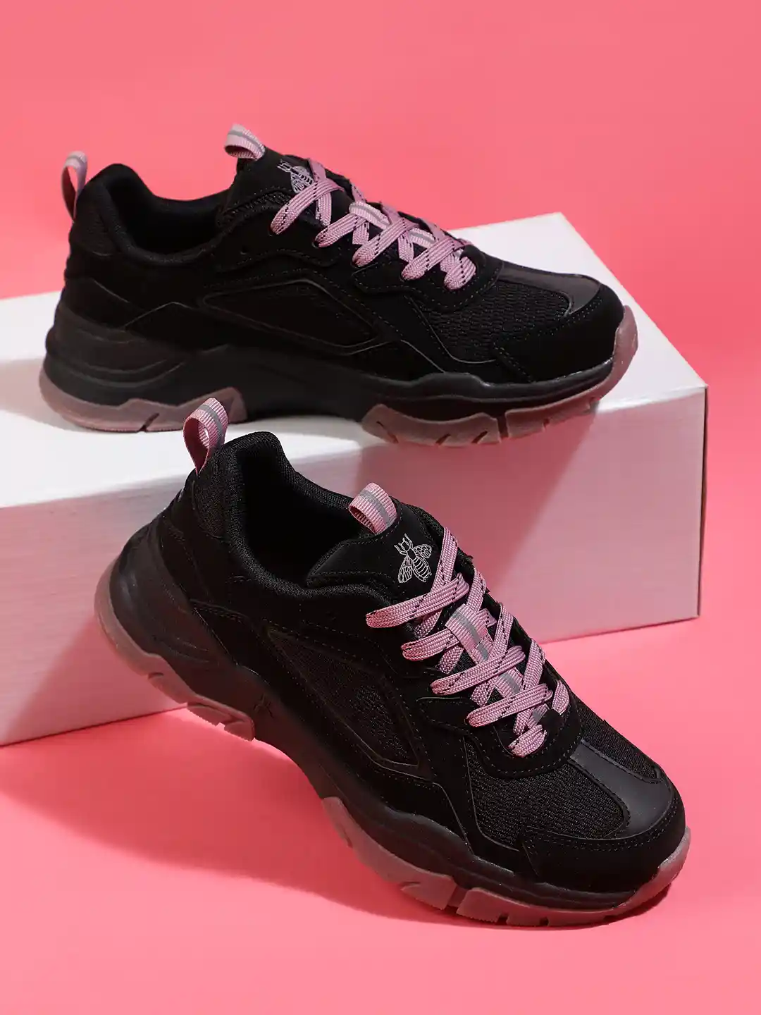 Buy Mode By Red Tape Women Black Purple Sneakers Casual Shoes - Main Image