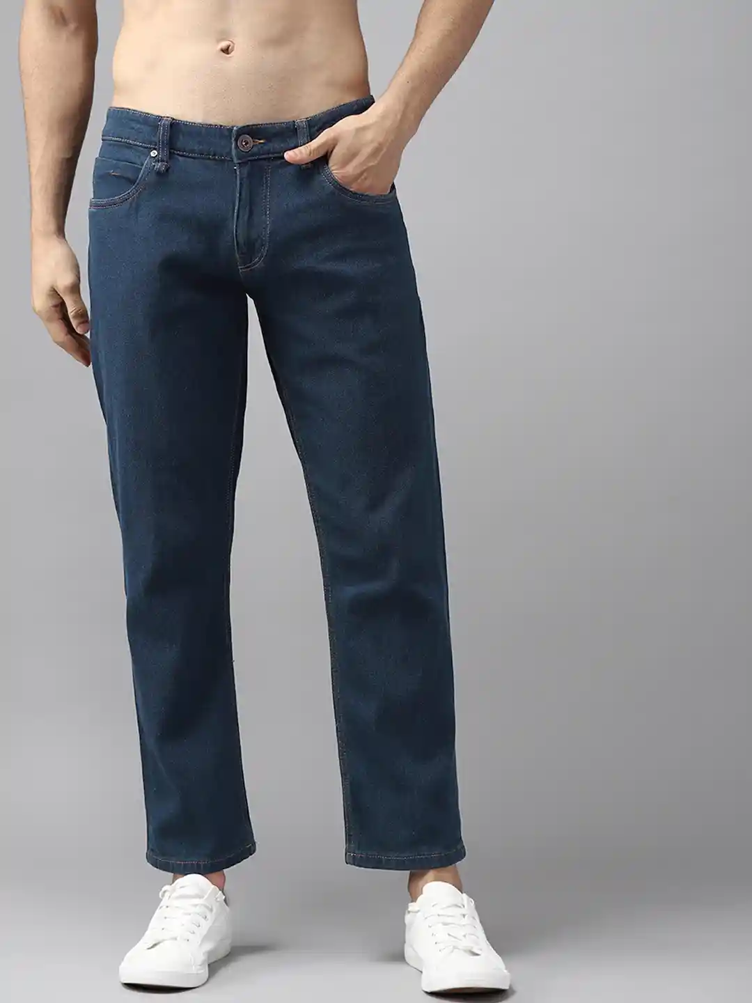 Roadster Men Blue Slim-Fit Stretchable Cropped Jeans