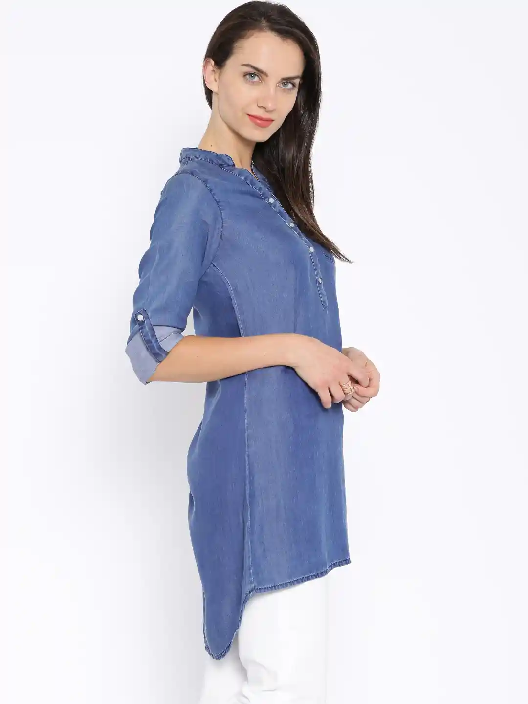 Tシャツ・カットソー THOM BROWNE Women Tunic Tops FJS013A00050 415 BLUE Buy AND Blue Denim Tunic - Tunics for Women 1386906 | Myntra