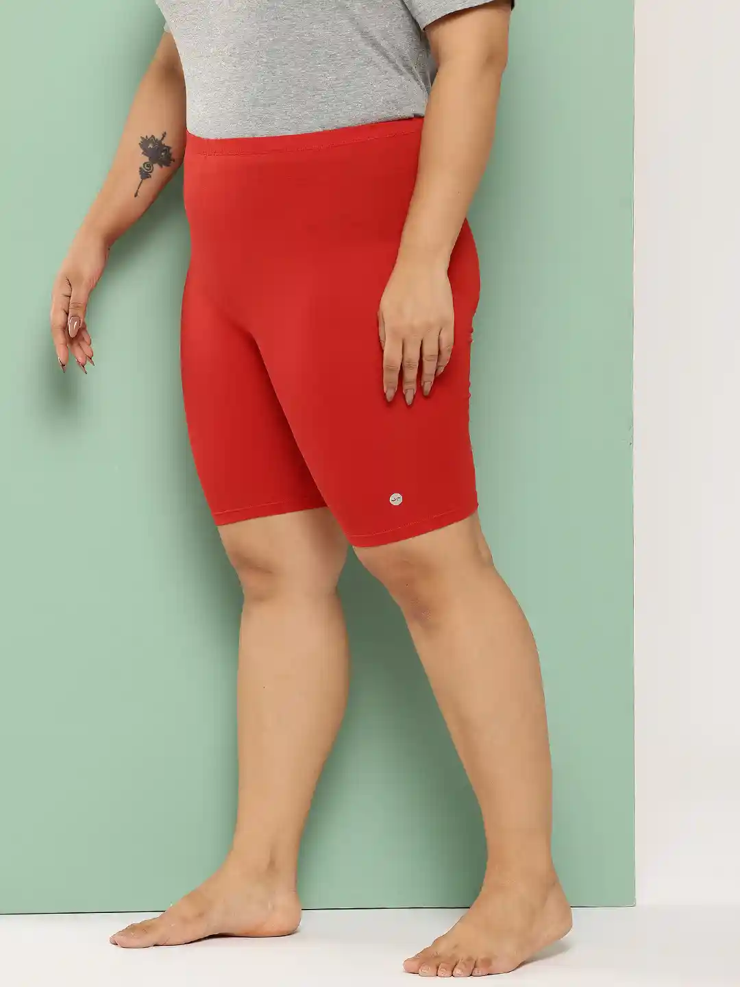 Buy Leading Lady Women Red Pure Cotton Solid High-Rise Lounge