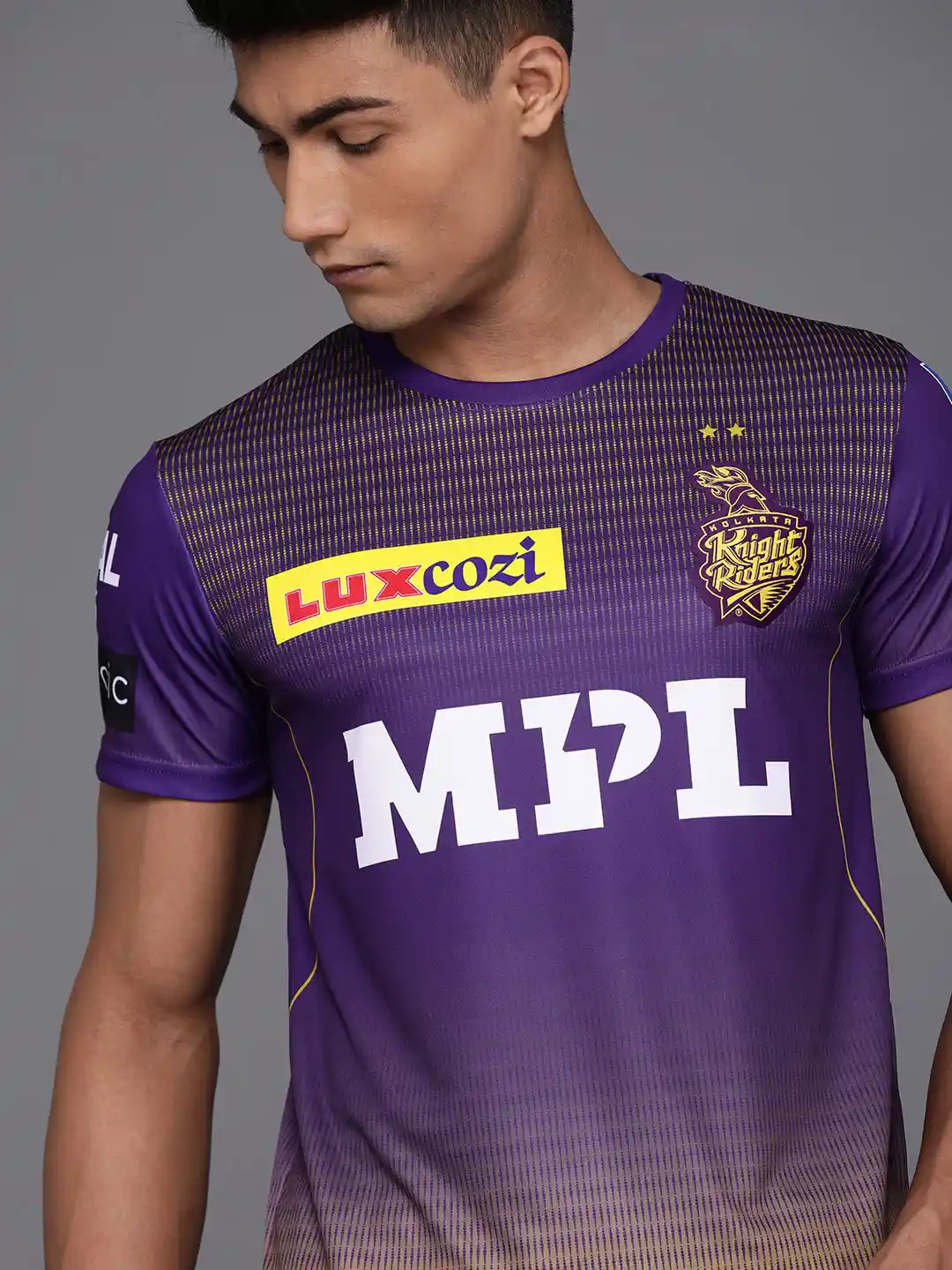 Buy WROGN ACTIVE Men Purple Printed Kolkata Knight Riders Slim Fit