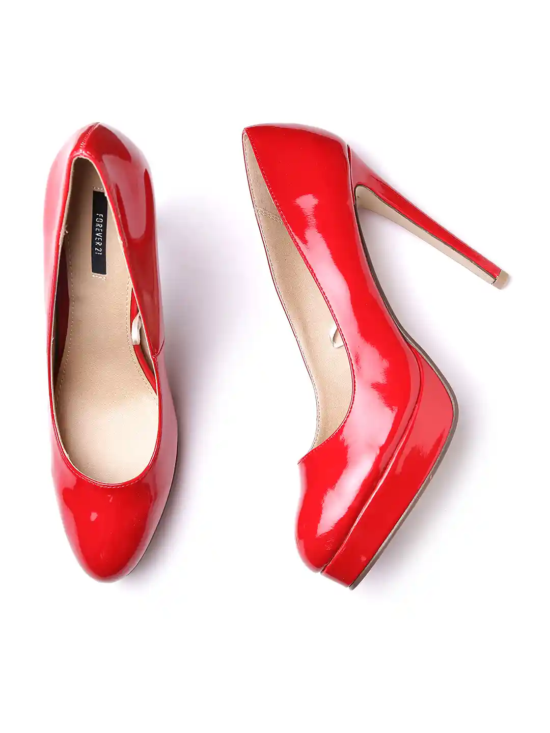 Buy FOREVER 21 Women Red Glossy Pumps Heels for Women 1393760