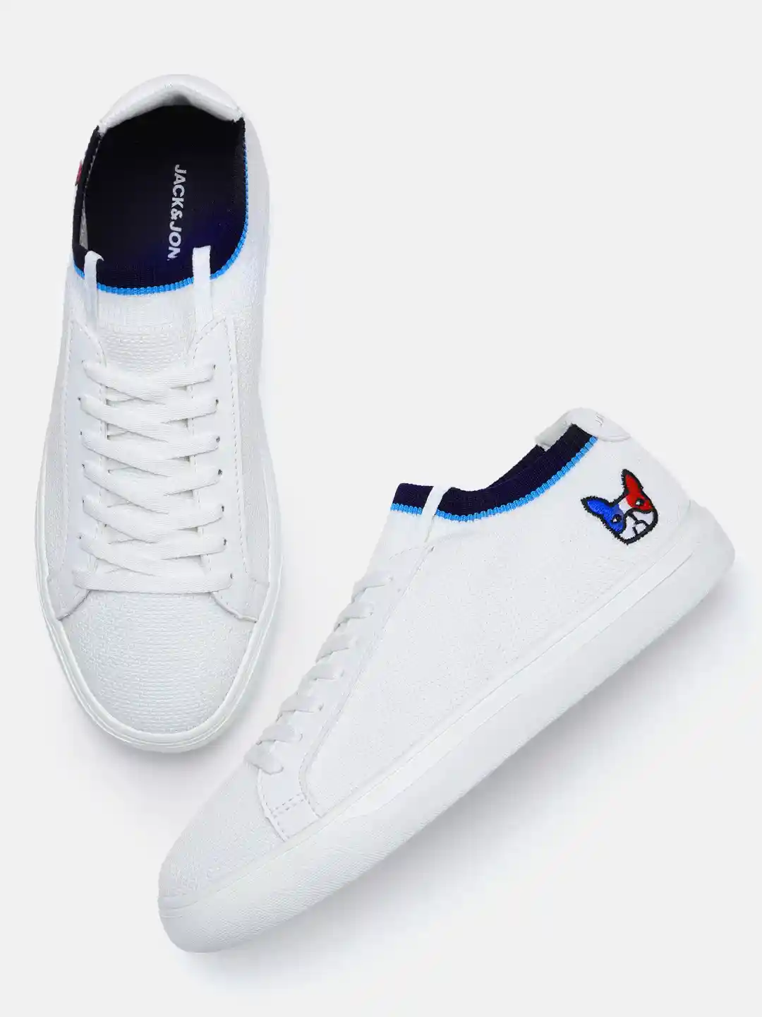 White Jack And Jones Mens Trainers Jack Jones Men White Solid Sneakers