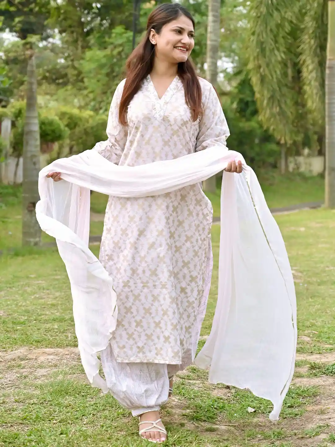 Cotton Kurta Punjabi Ladies Kurta Pajama Buy Printed Cotton