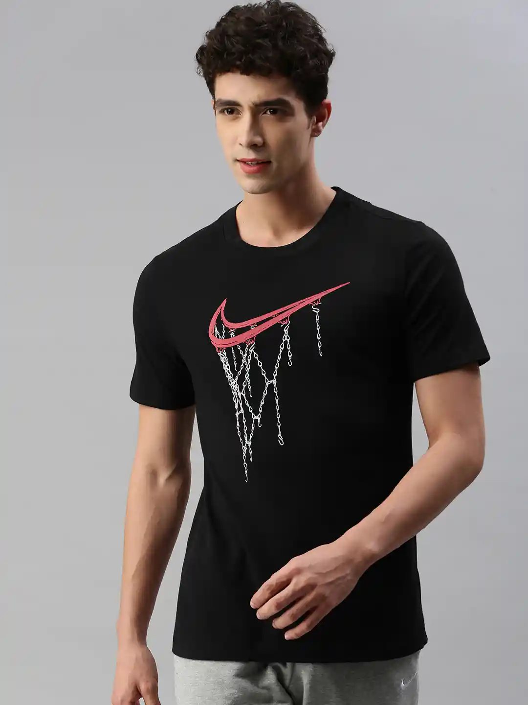Buy Nike Men Black Red Brand Logo Printed Dri-FIT BasketBall T