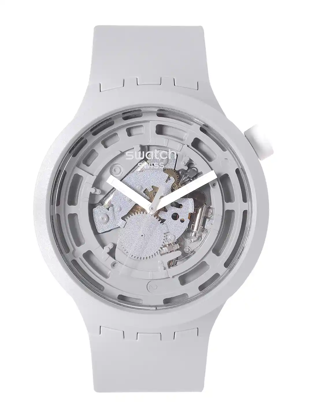 Swatch Unisex Grey Boost Swiss Made Skeleton Dial Water Resistant Analogue  Watch SB03M100