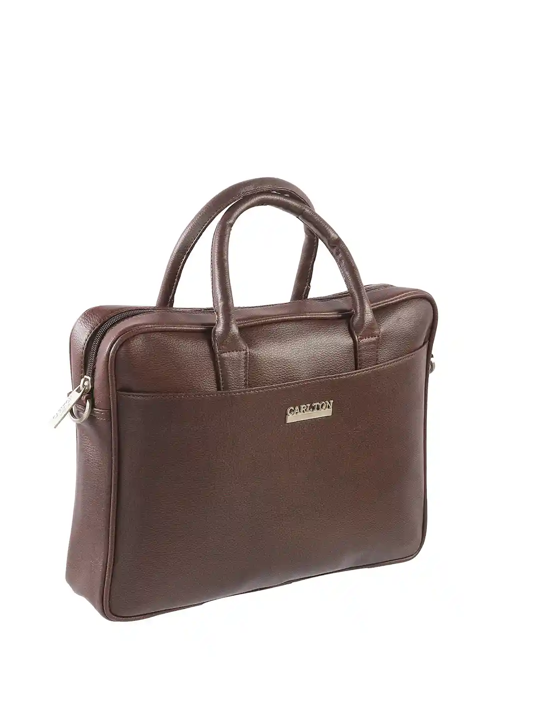 Buy Carlton London Unisex Brown Textured 13 Inch Laptop Bag