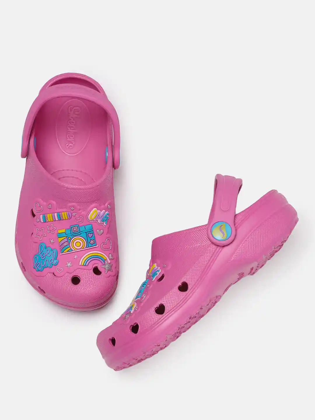 Buy Skechers Girls Pink Cali Gear HEART CHARMER Printed Clogs