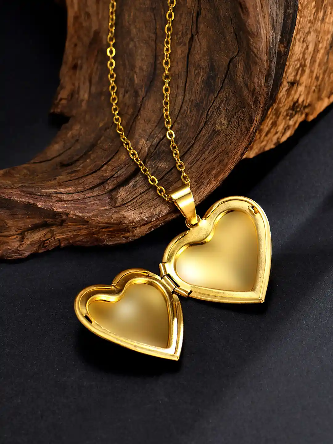 Buy Yellow Chimes Gold-Plated Openable Heart Frame Pendant with