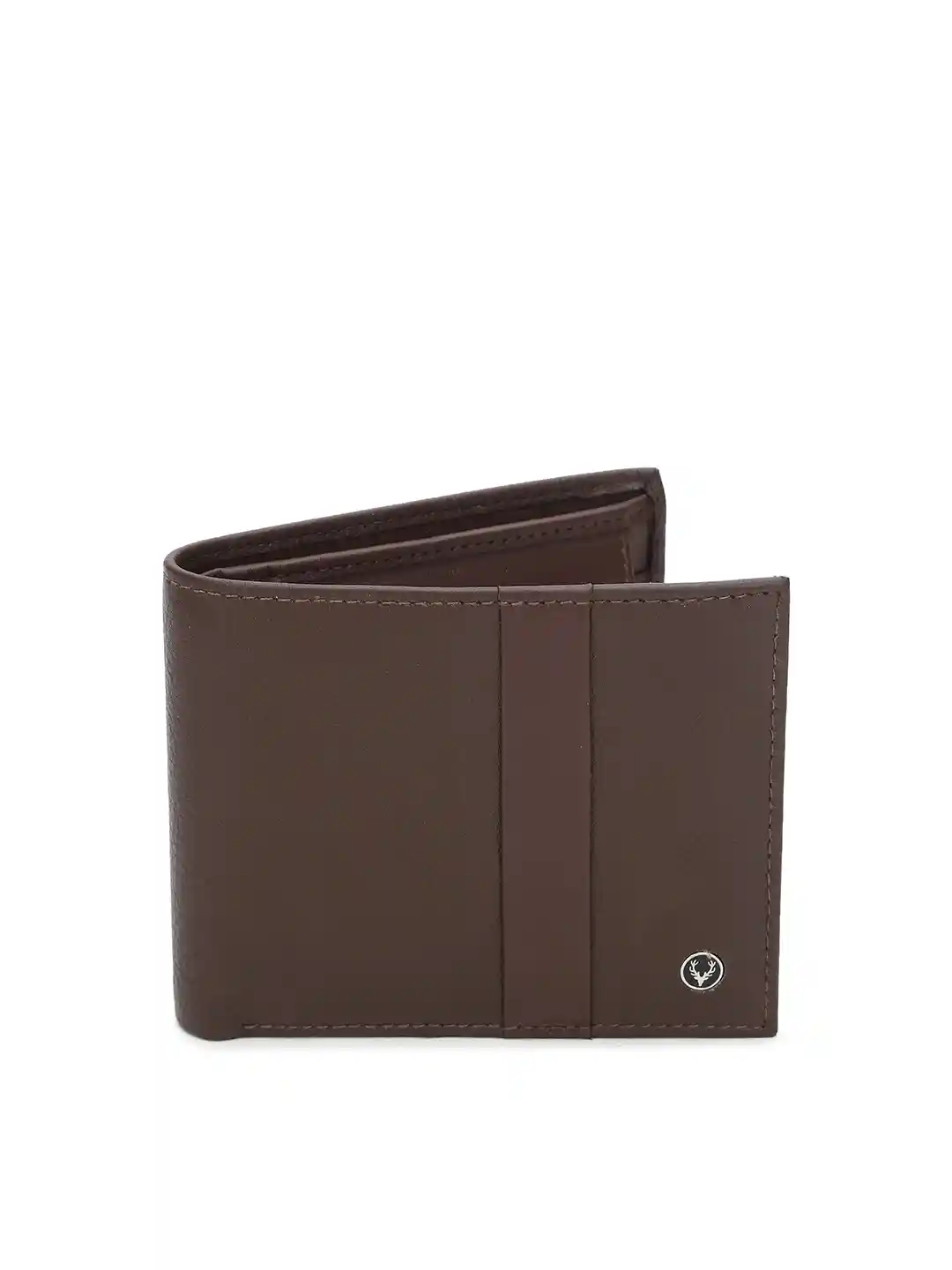 Buy Allen Solly Men Coffee Brown Solid Two Fold Leather Wallet