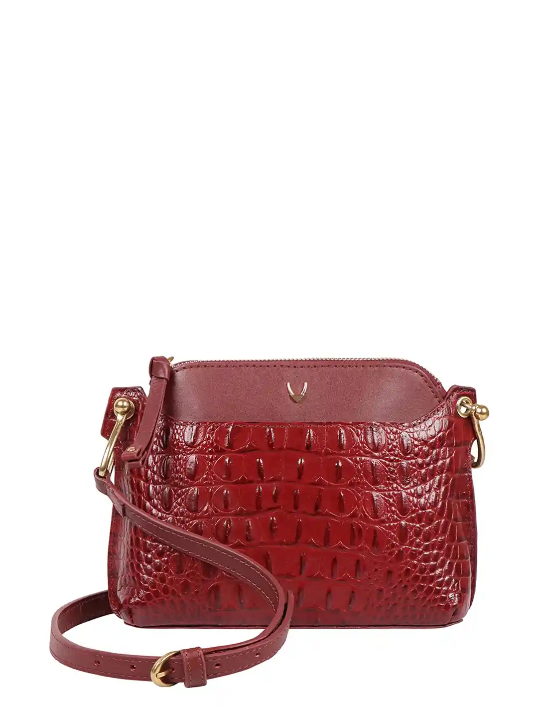 Hidesign Women Red Textured Leather Sling Bag