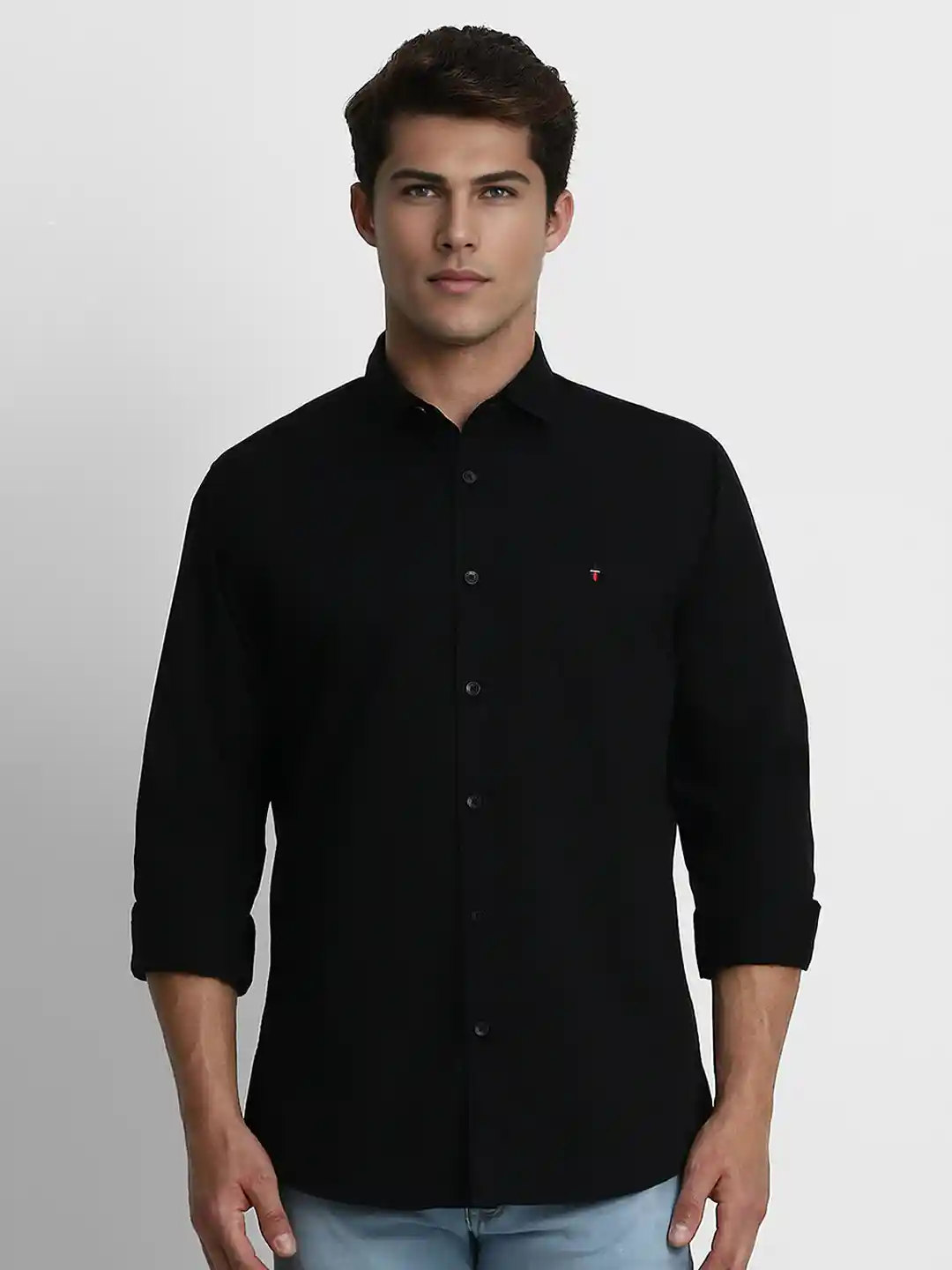 Buy Louis Philippe Jeans Men Black Slim Fit Solid Casual Shirt