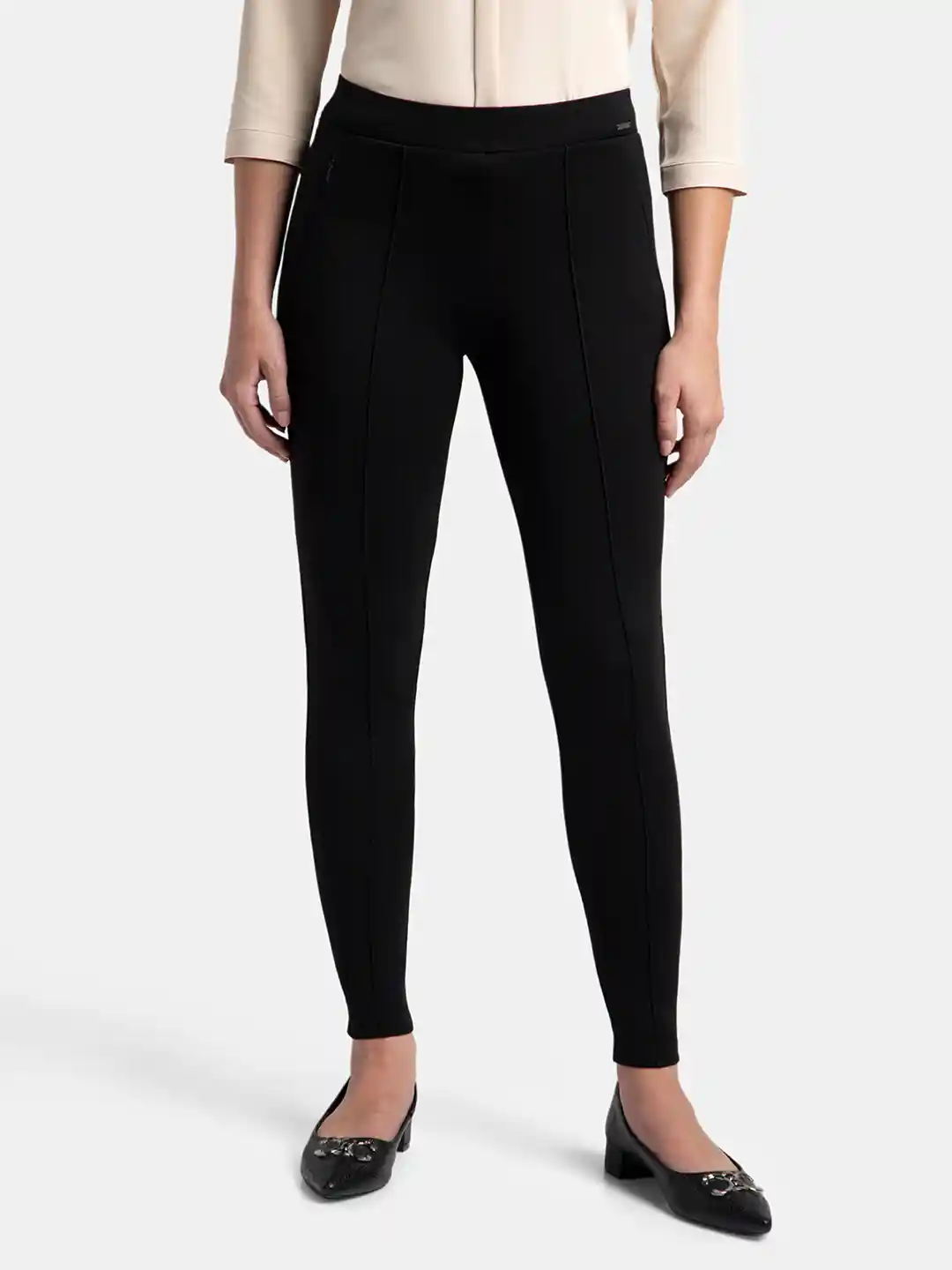 Globus Women's Flat Front Side Zip Trousers Tregging Pants