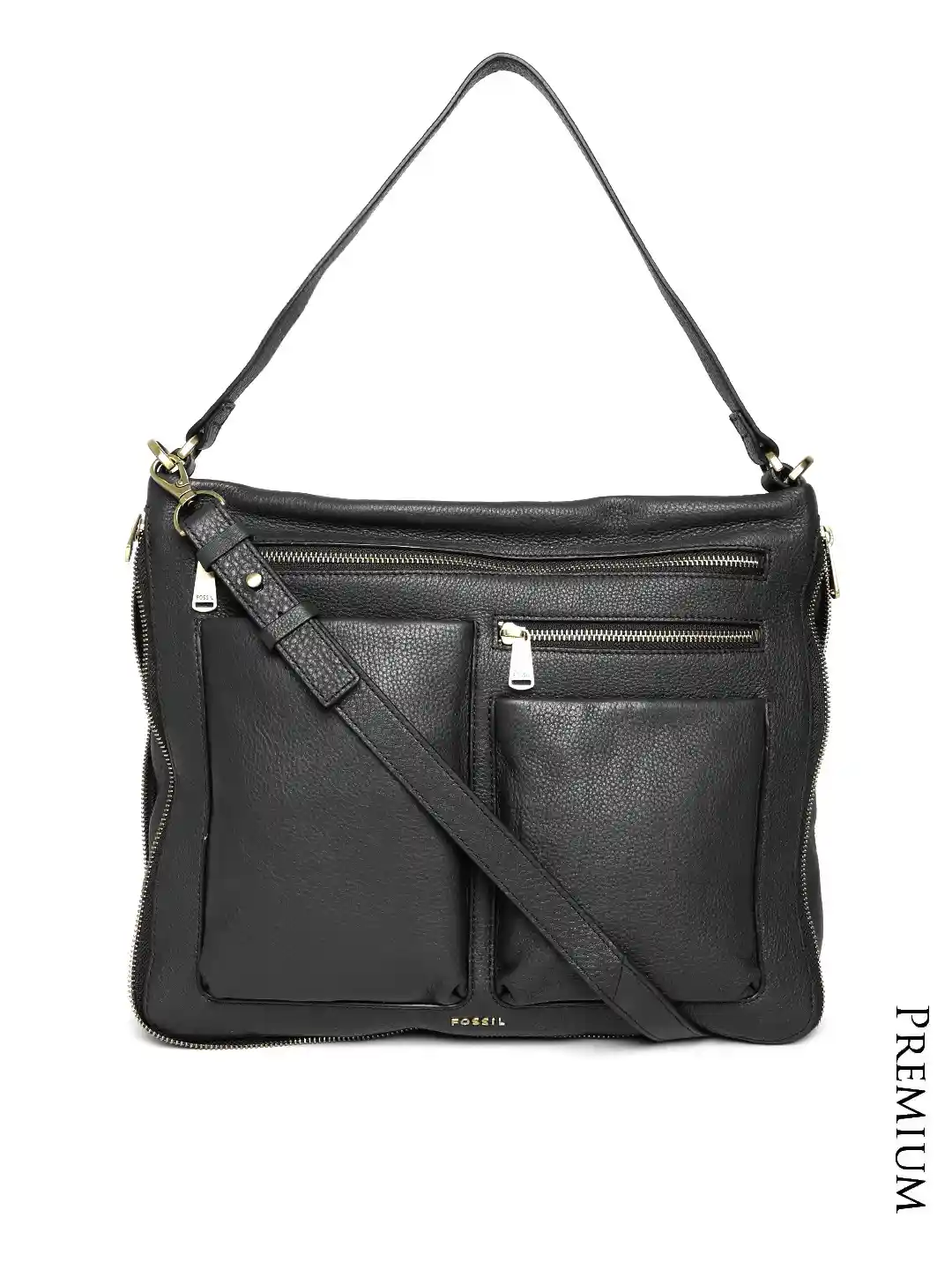 Buy Fossil Black Genuine Cowhide Leather Shoulder Bag Handbags