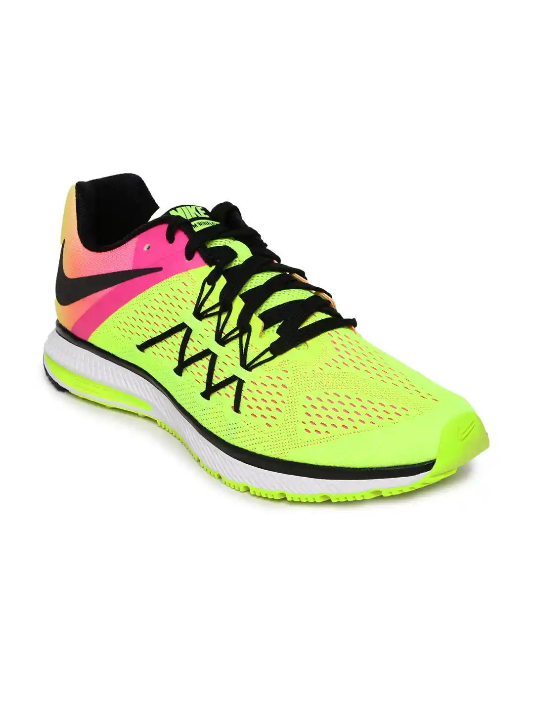 Buy Nike Men Fluorescent Green Pink ZOOM WINFLO OC Running