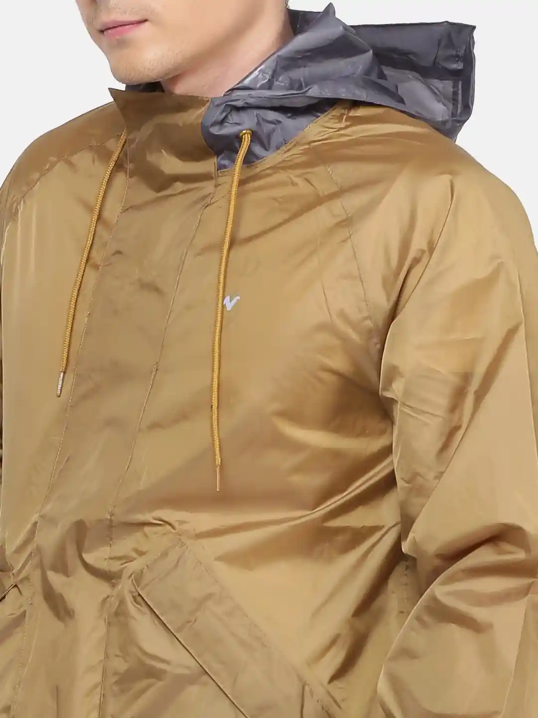 Buy Wildcraft Men Khaki Solid Hooded HypaDry Rain Jacket Rain