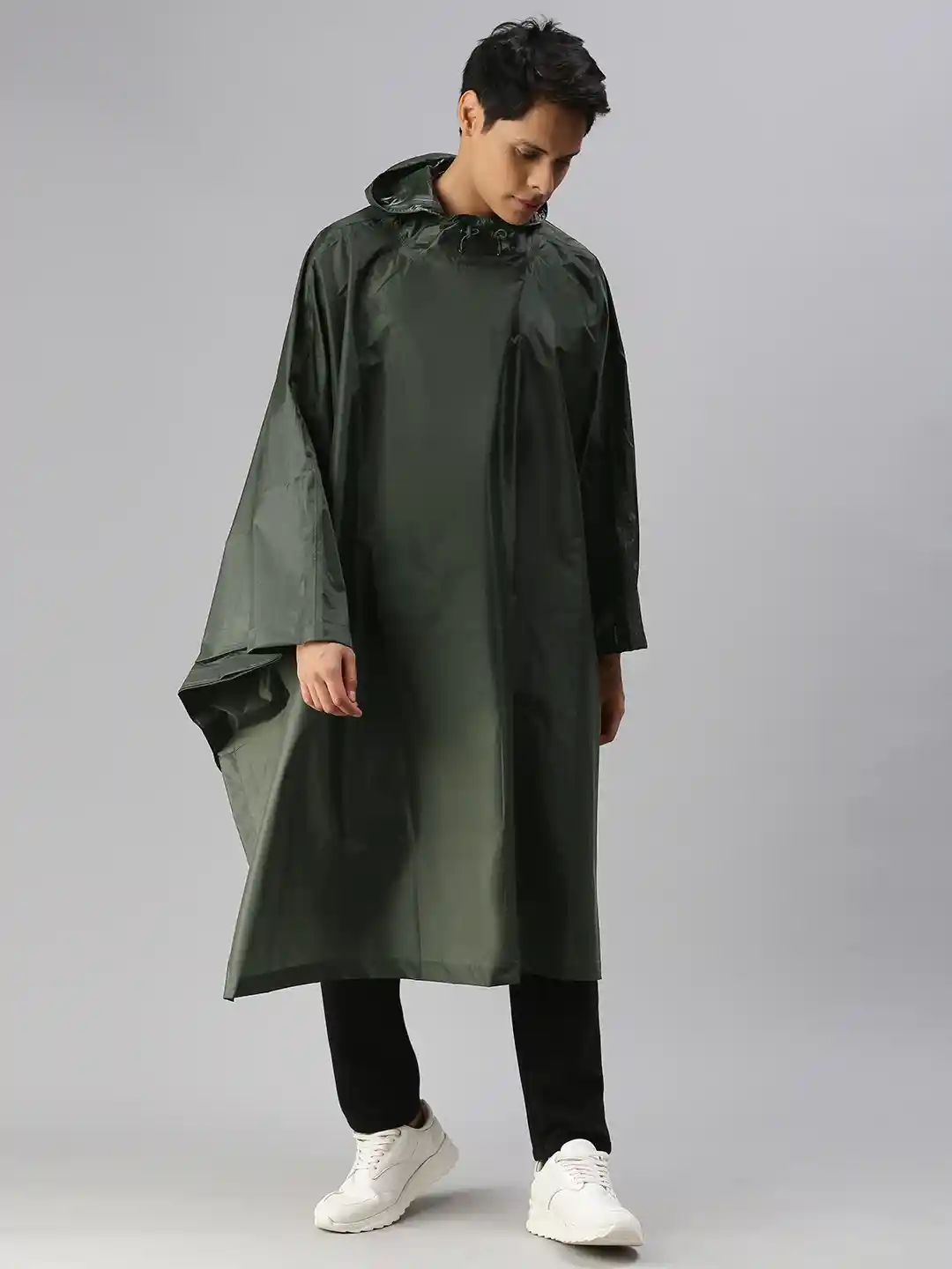 Buy Wildcraft Men Olive Green Solid Hooded HypaDry Rain Poncho